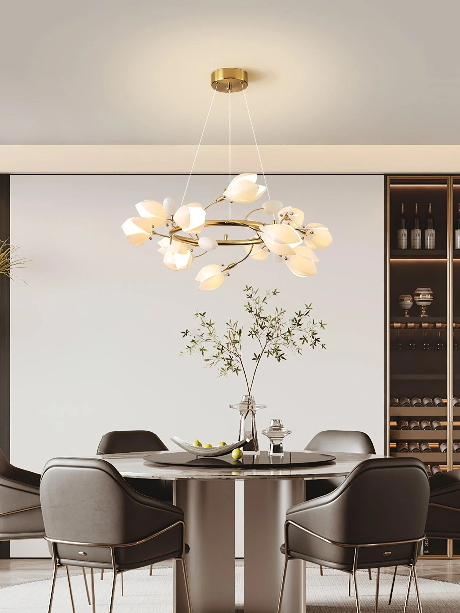 Porcelain Magnolia Chandelier - Image 30