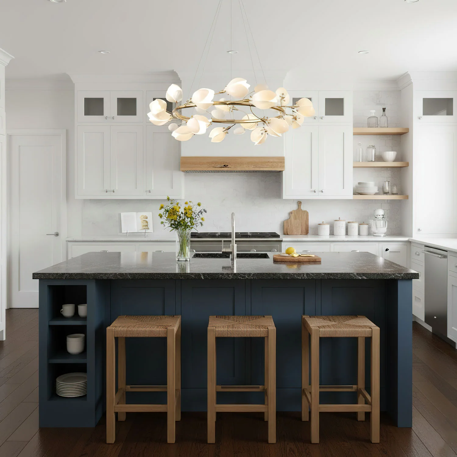 Porcelain Magnolia Chandelier - Image 4