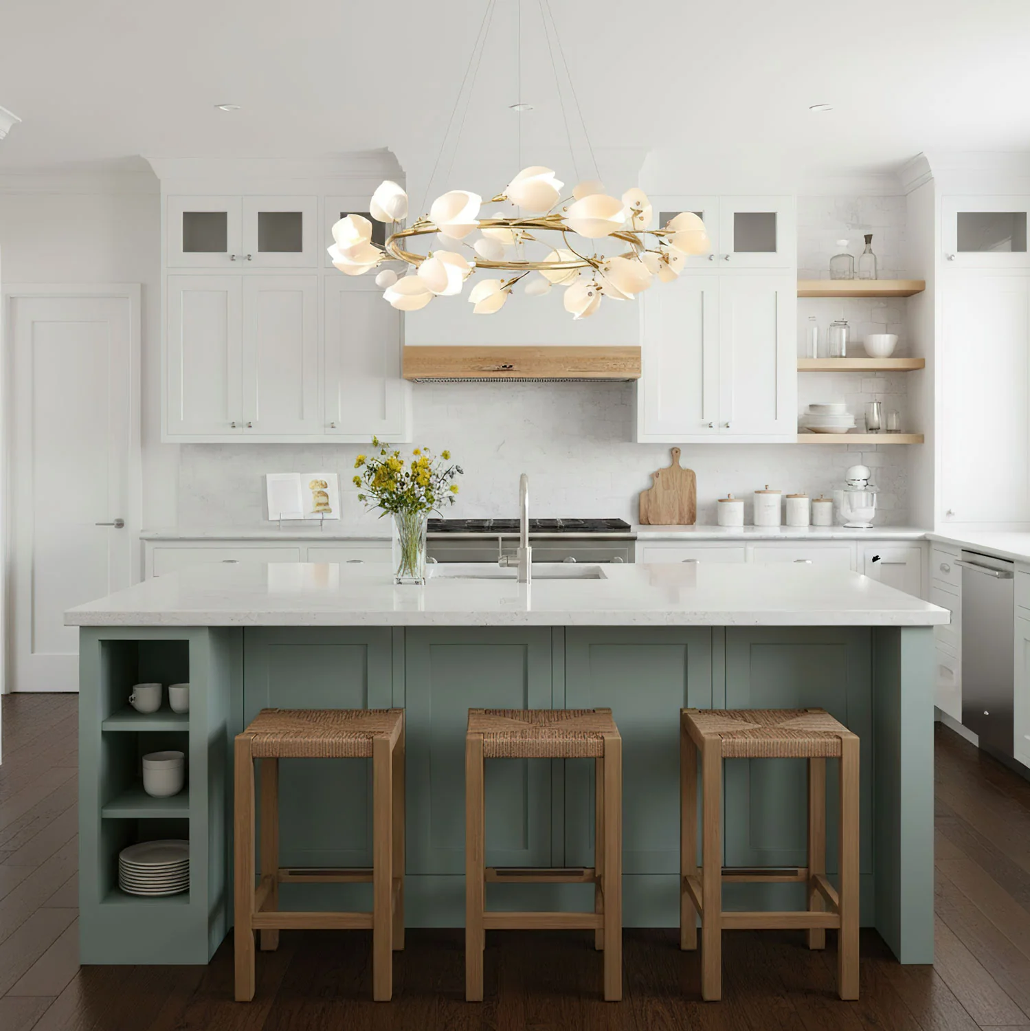 Porcelain Magnolia Chandelier - Image 8