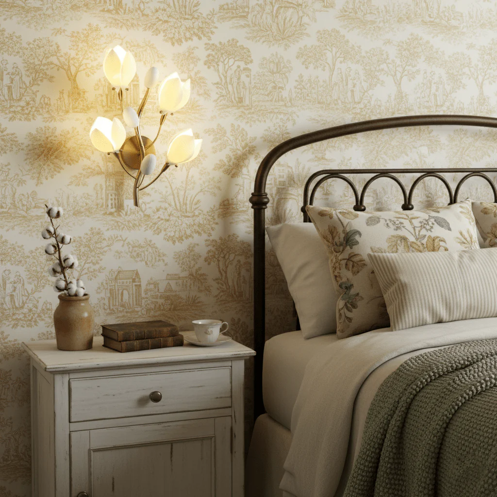 Porcelain Magnolia Wall Lamp - Image 3