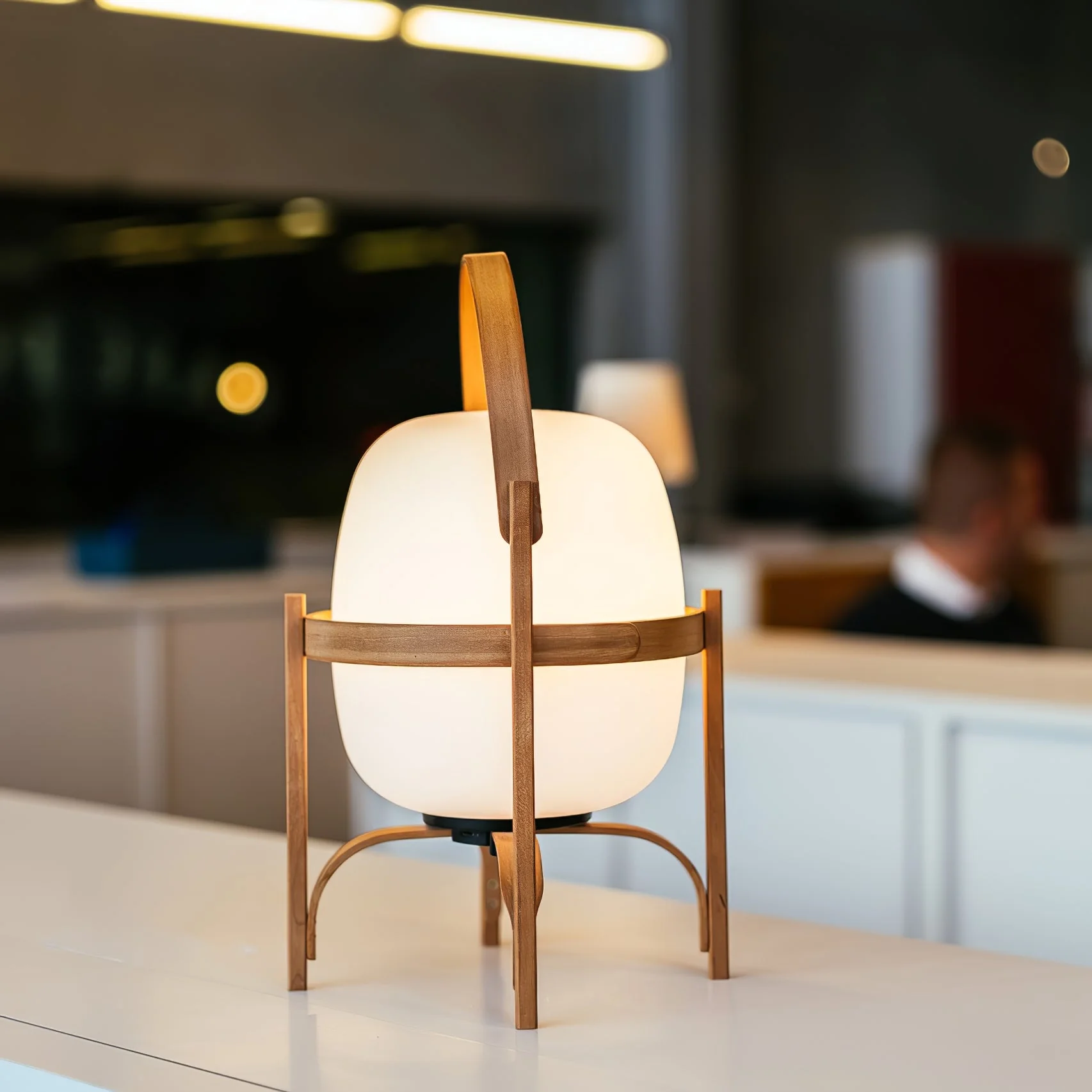 Portable Lantern Glass Table Lamp - Image 2