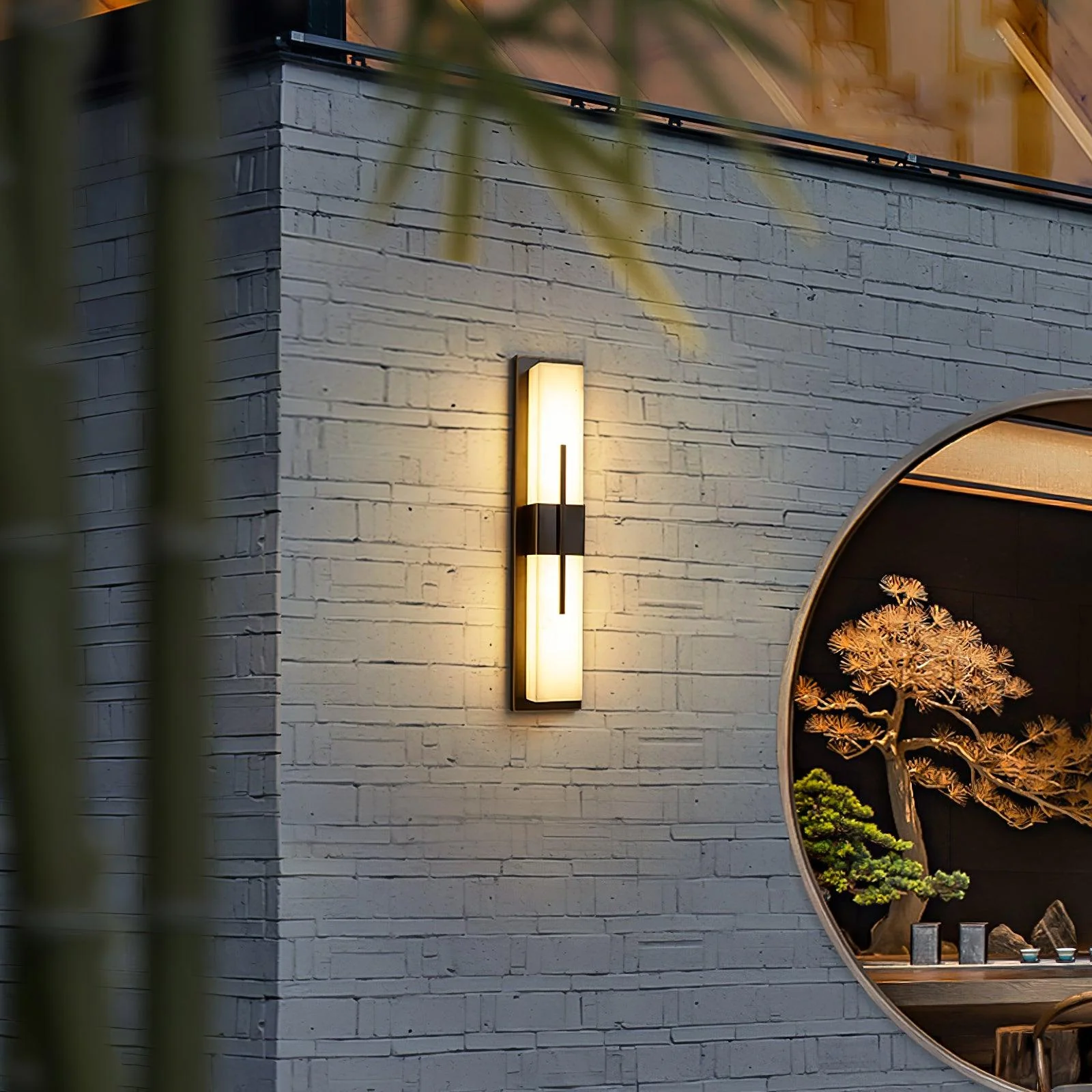 Possini Outdoor Alabaster Wall Light - Image 17