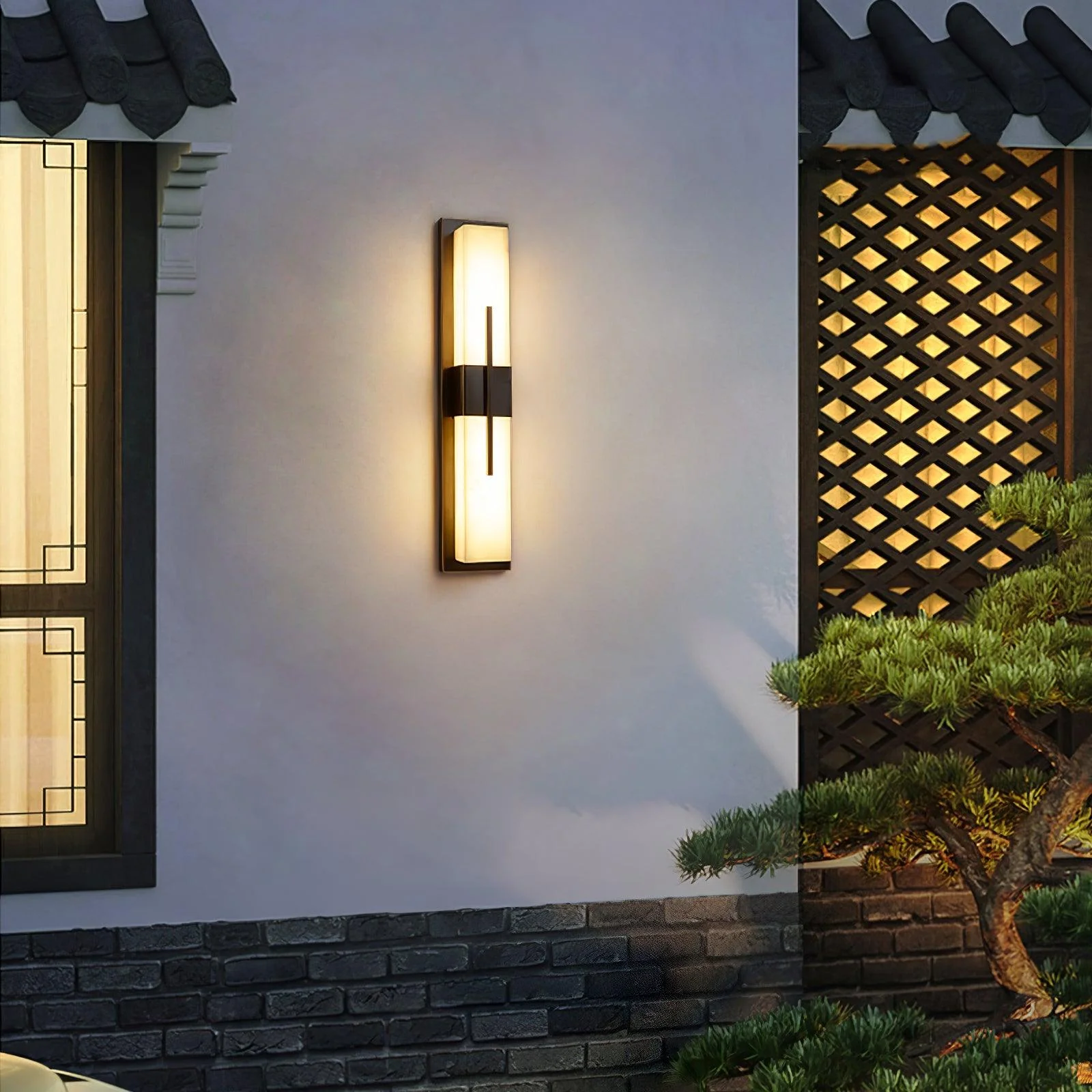 Possini Outdoor Alabaster Wall Light - Image 20