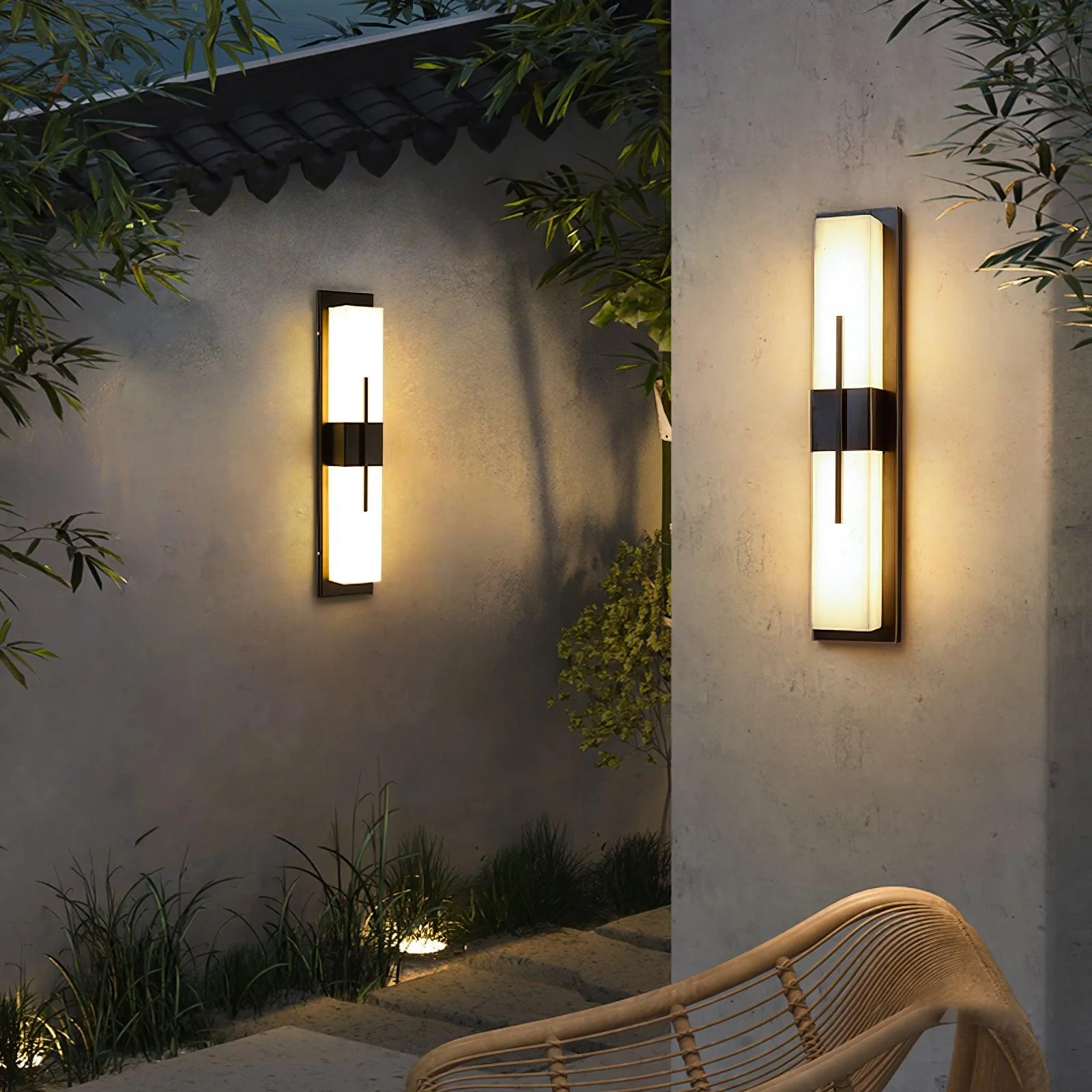 Possini Outdoor Alabaster Wall Light - Image 27