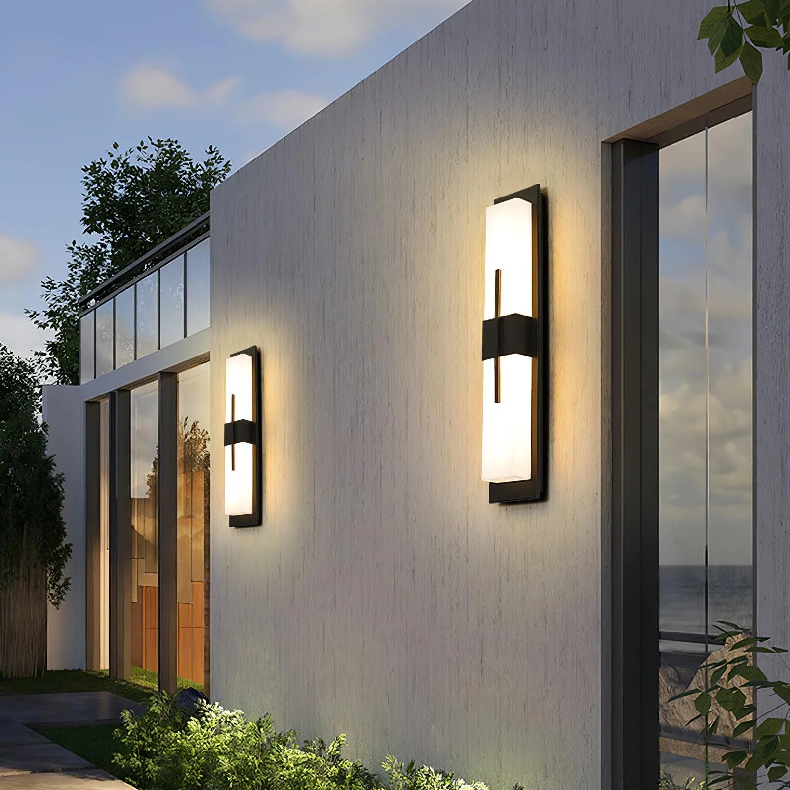 Possini Outdoor Alabaster Wall Light - Image 29