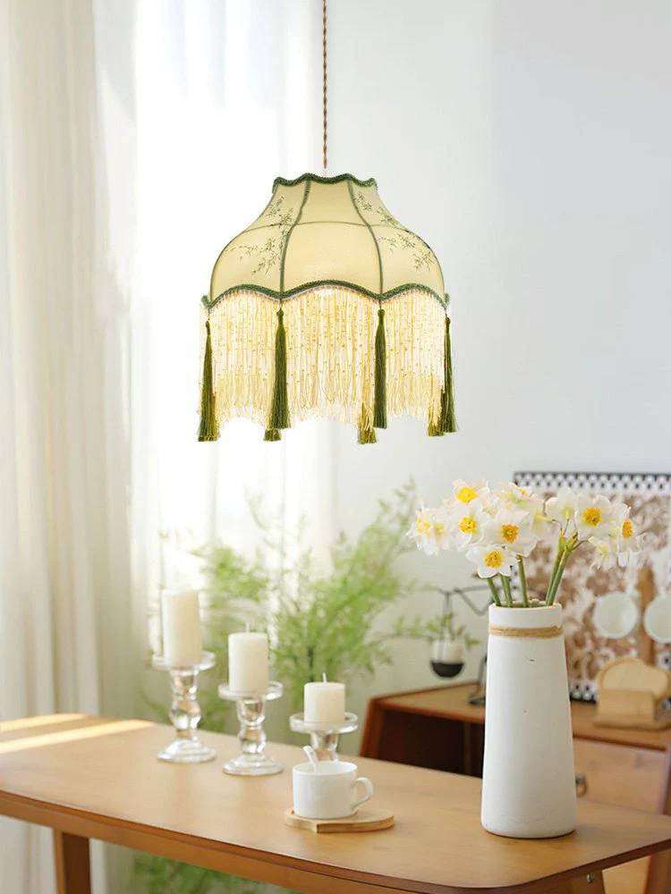 Prasina Beaded Fringe Pendant Light - Image 4
