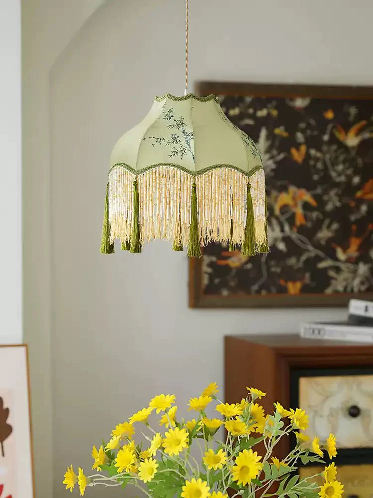 Prasina Beaded Fringe Pendant Light - Image 6
