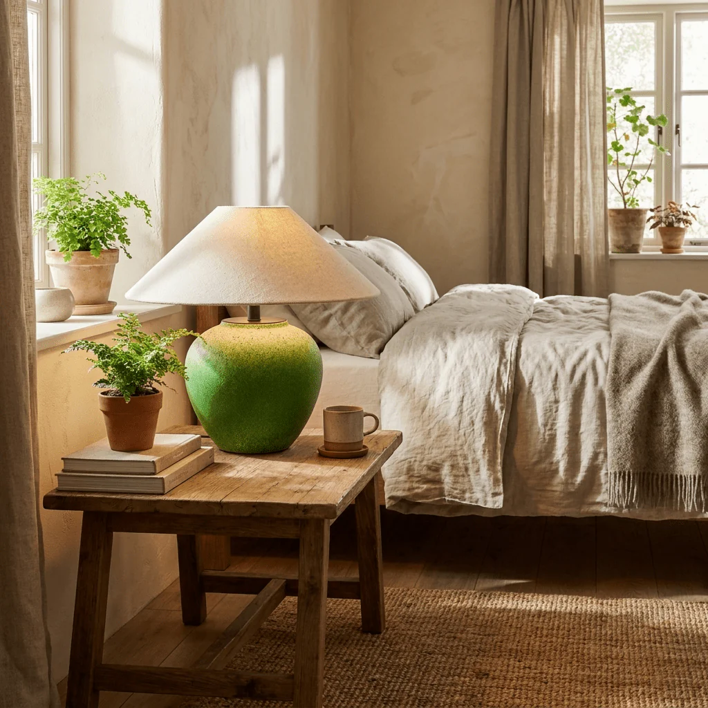 Prasina Green Ceramic Table Lamp - Image 4