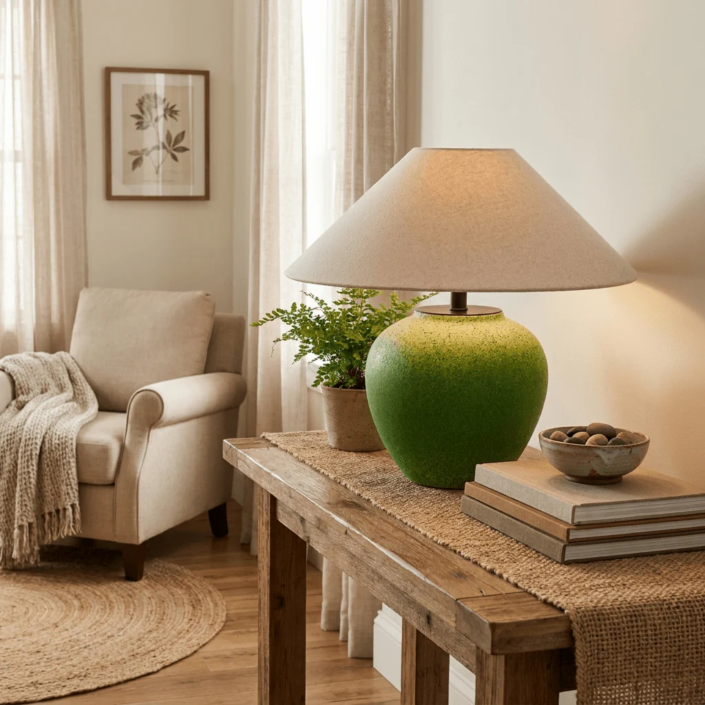 Prasina Green Ceramic Table Lamp - Image 5