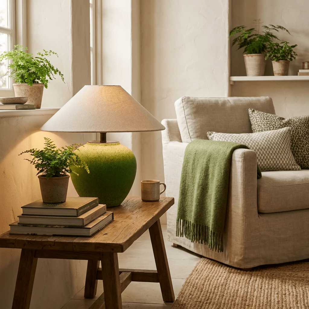 Prasina Green Ceramic Table Lamp - Image 7