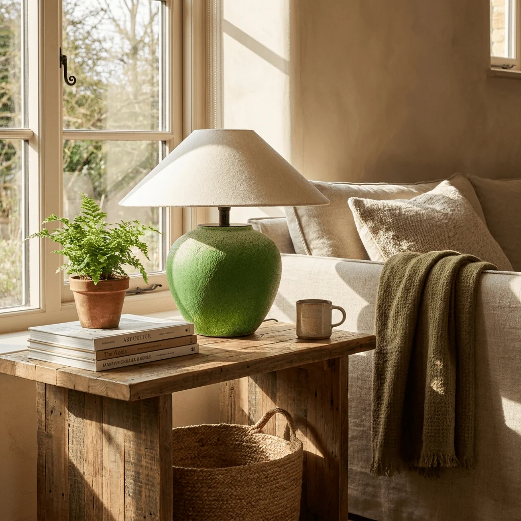 Prasina Green Ceramic Table Lamp - Image 8
