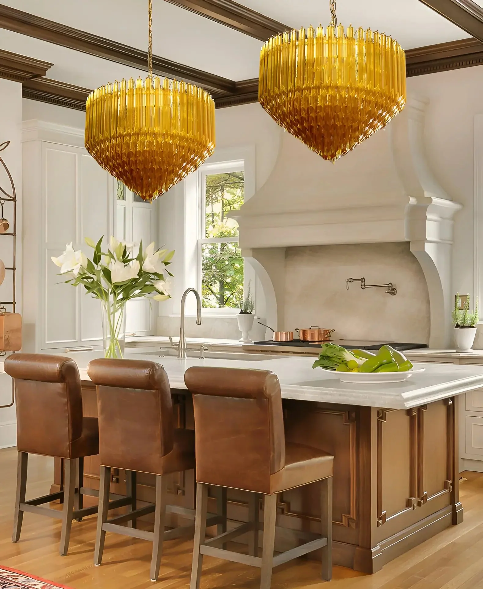 Prism Murano Amber Glass Chandelier - Image 12