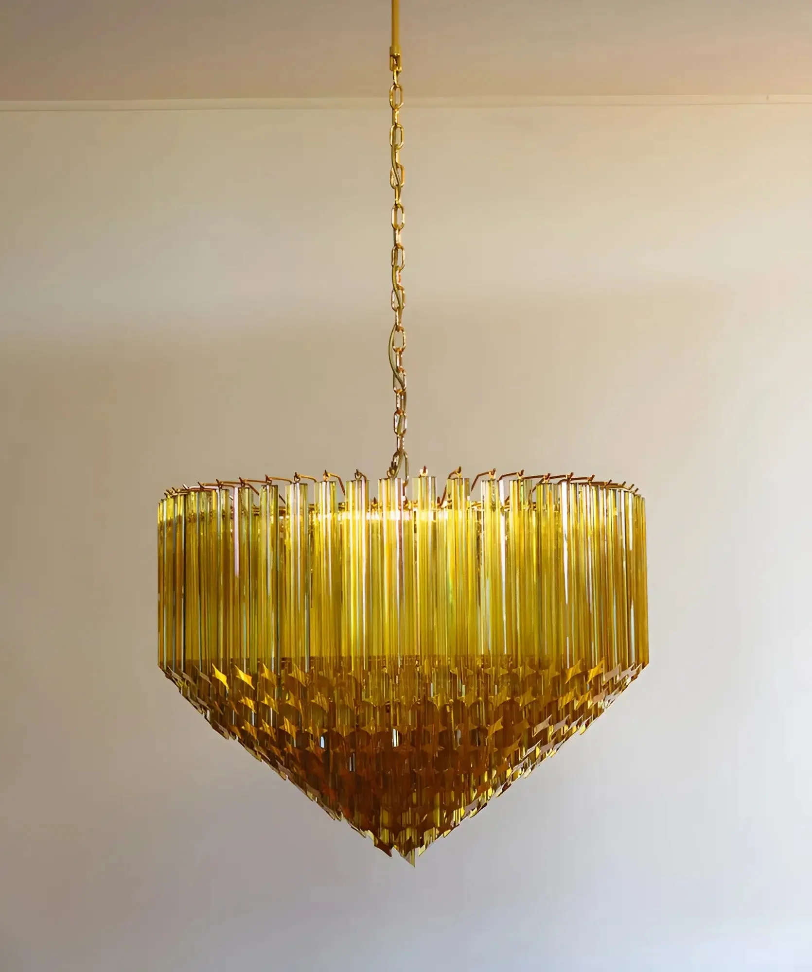 Prism Murano Amber Glass Chandelier - Image 13