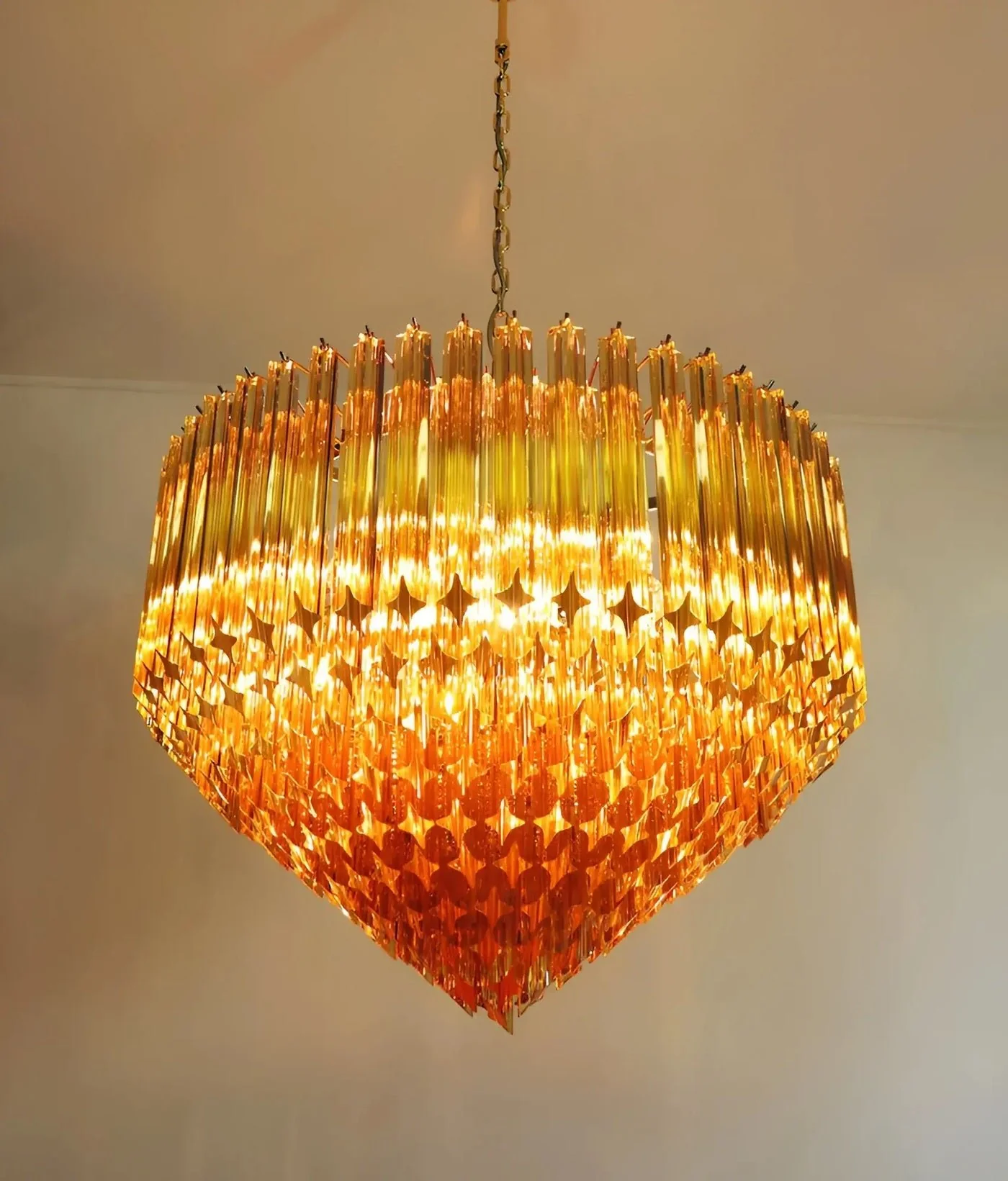 Prism Murano Amber Glass Chandelier - Image 5