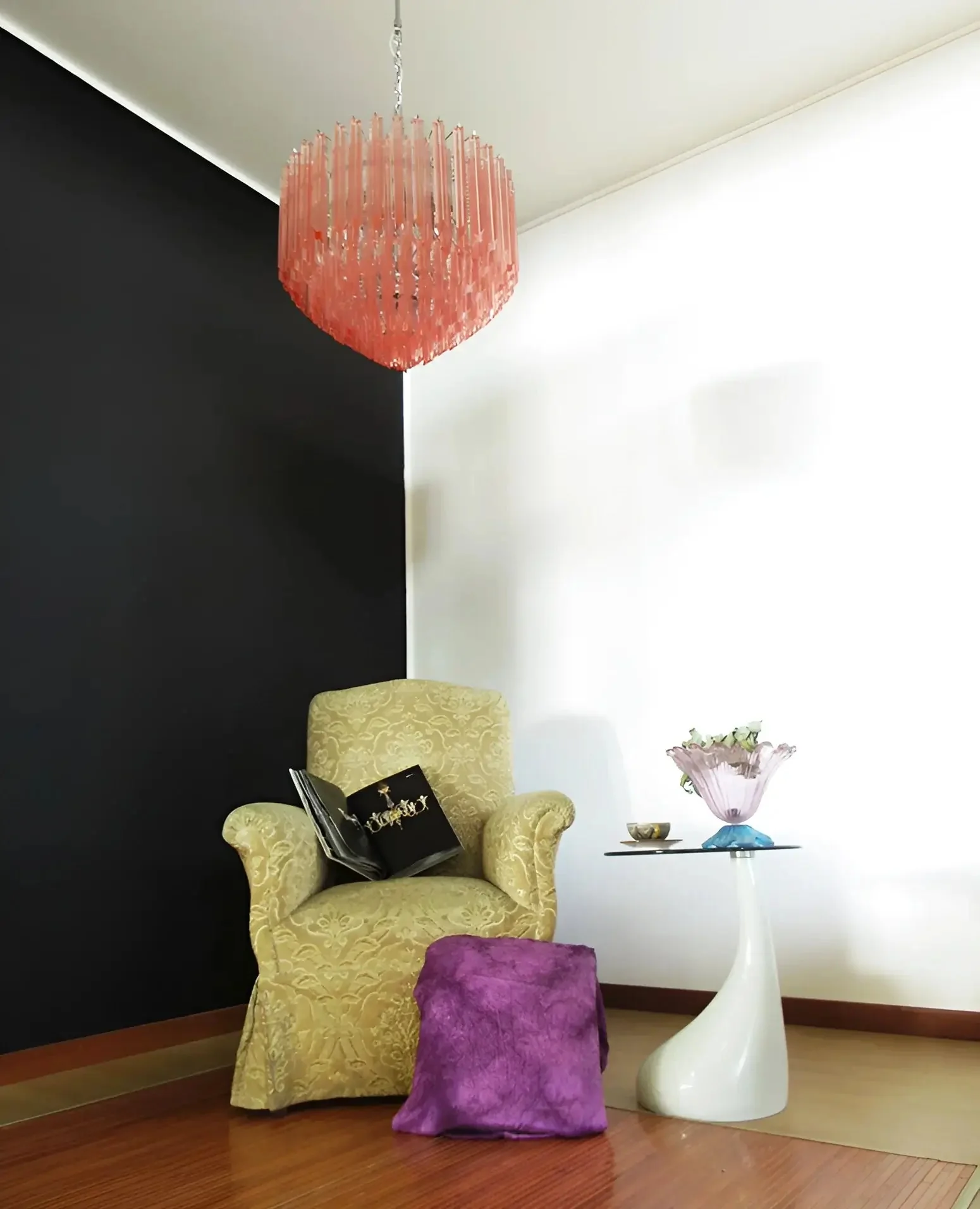Prism Murano Pink Glass Chandelier - Image 23