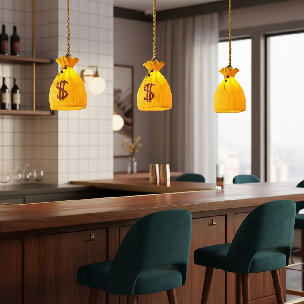 Prosperity Pouch Resin Pendant Lamp - Image 7