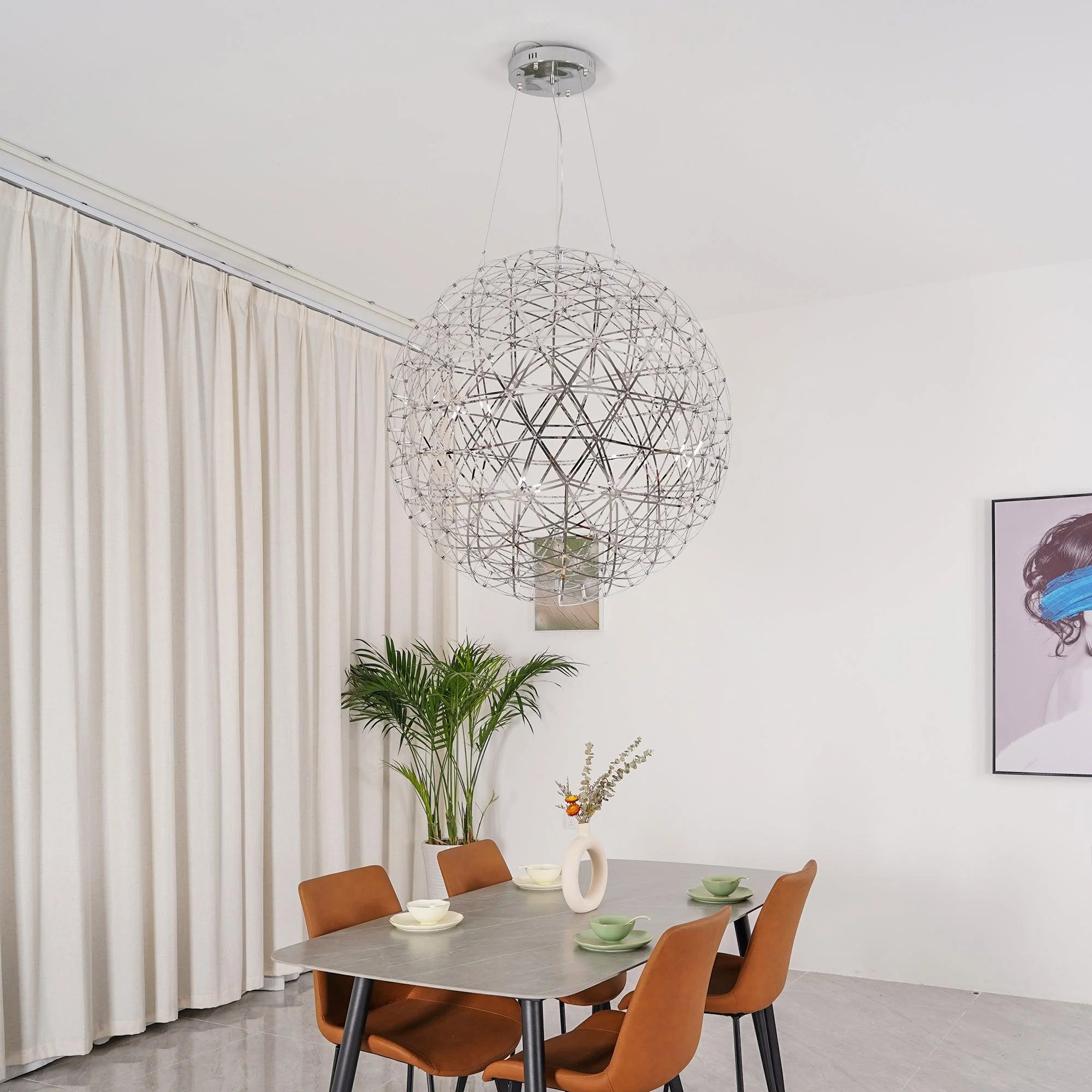 Silver Spark Ball Pendant Light - Image 39