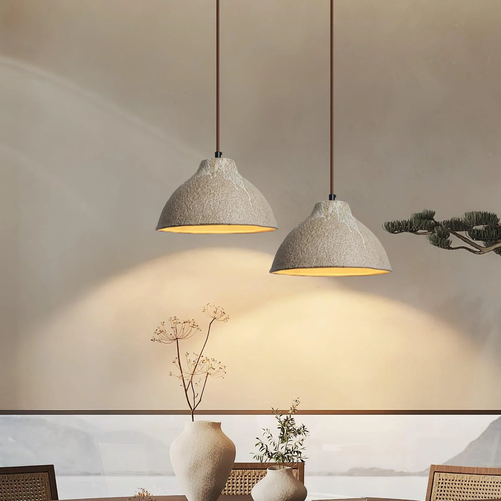 Raku Retro Ceramic Pendant Lamp - Image 2