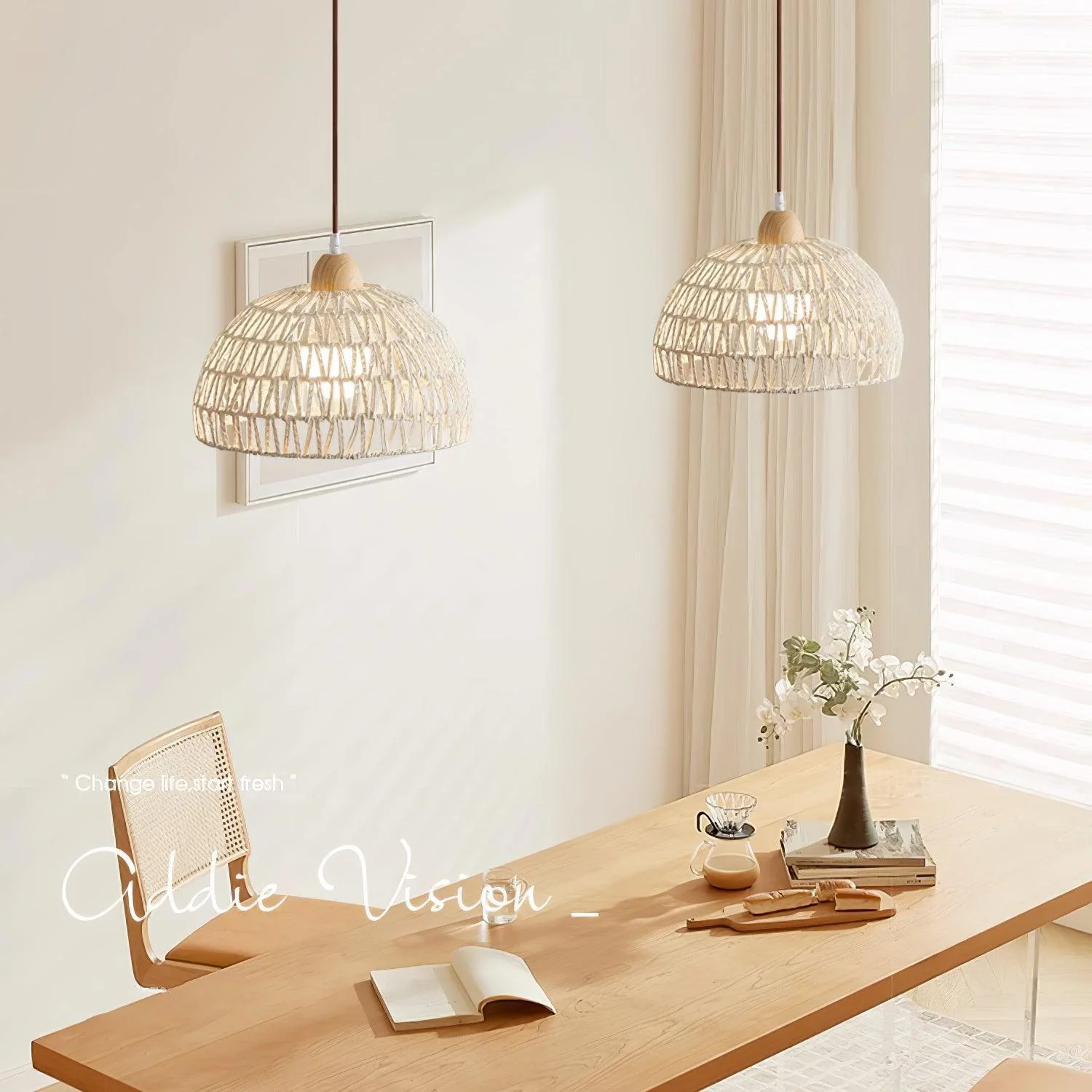 Rattan Arch Swag Pendant Lamp - Image 11