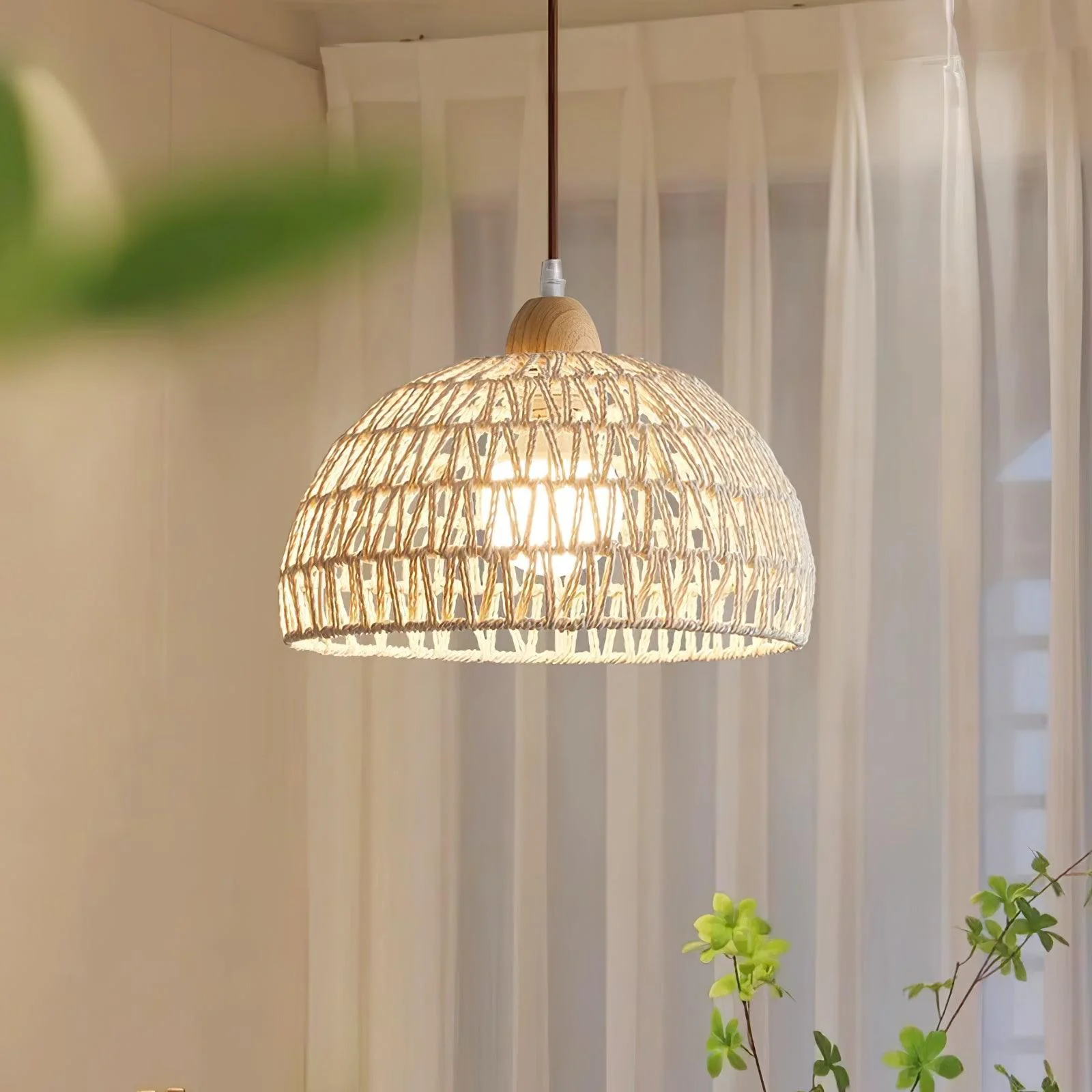 Rattan Arch Swag Pendant Lamp - Image 3