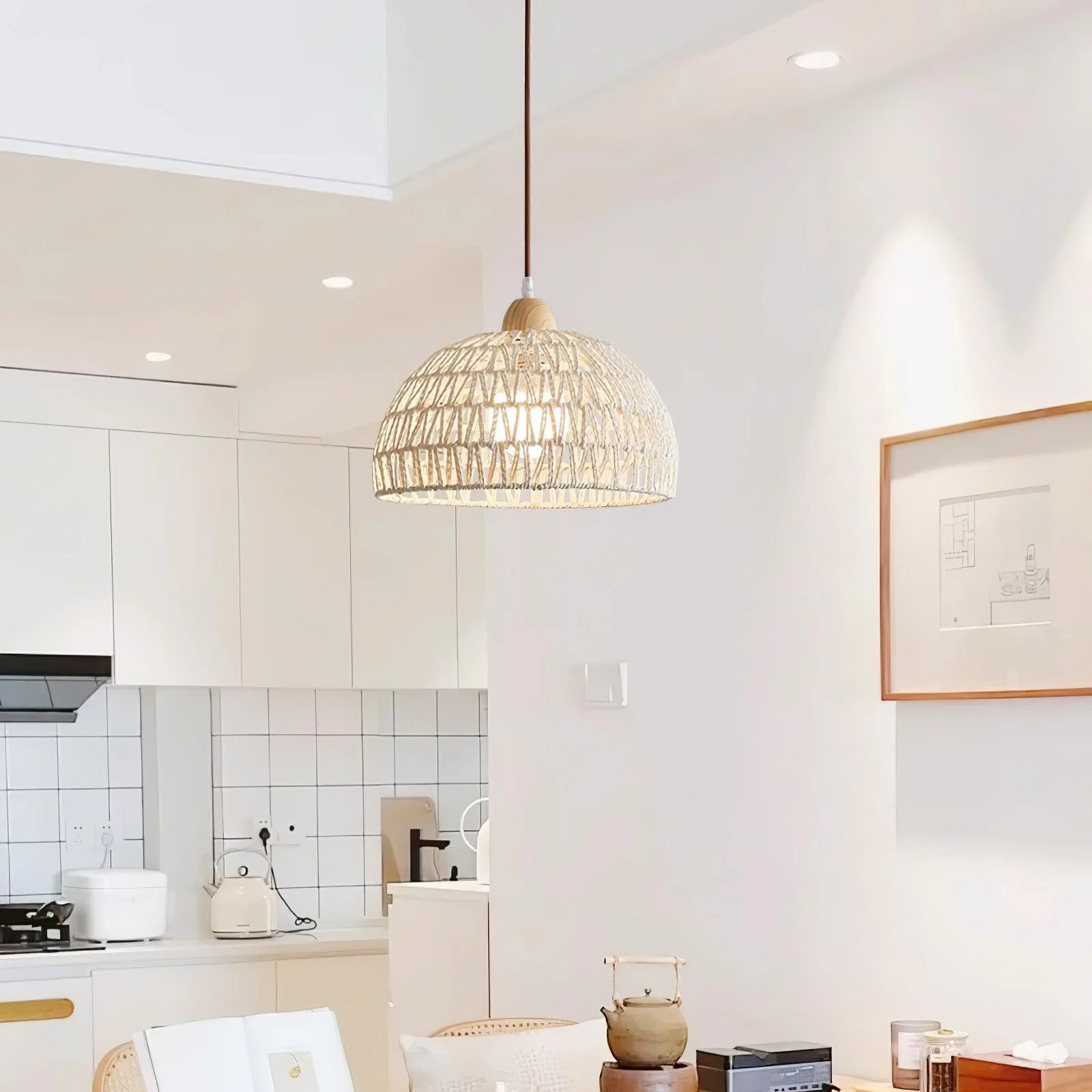 Rattan Arch Swag Pendant Lamp - Image 4