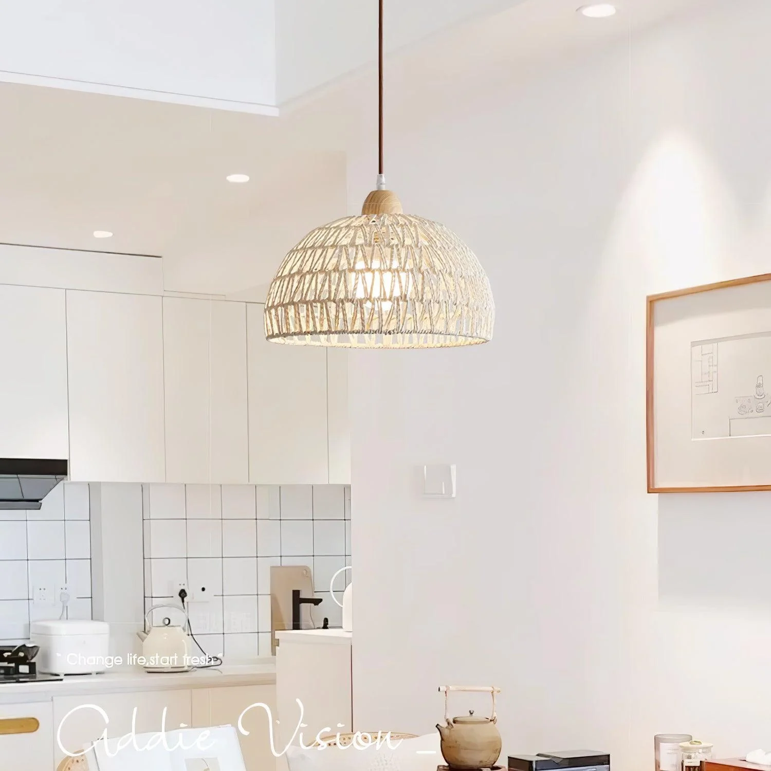 Rattan Arch Swag Pendant Lamp - Image 7