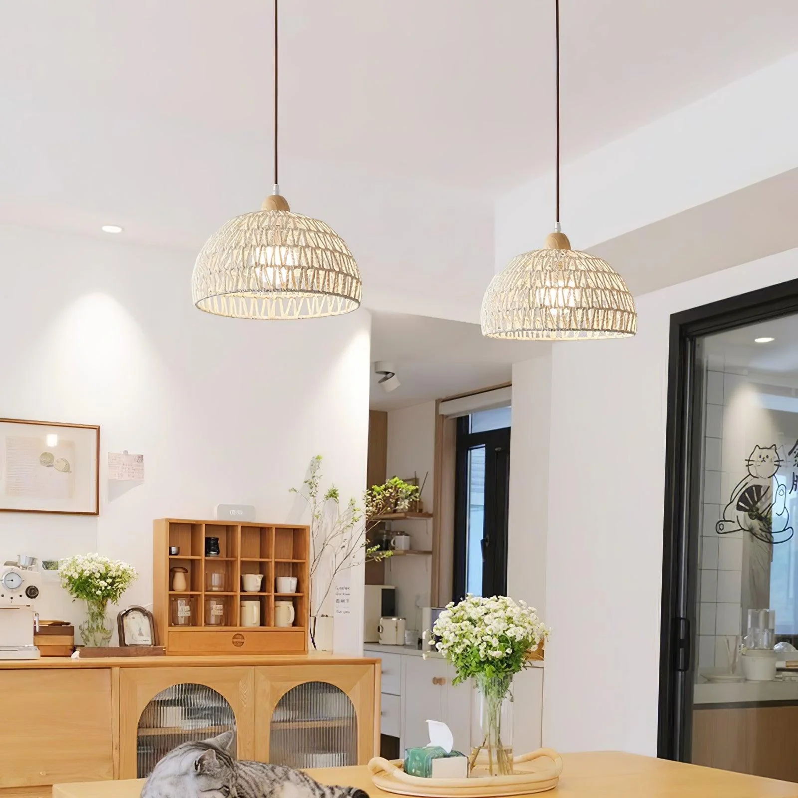 Rattan Arch Swag Pendant Lamp - Image 9