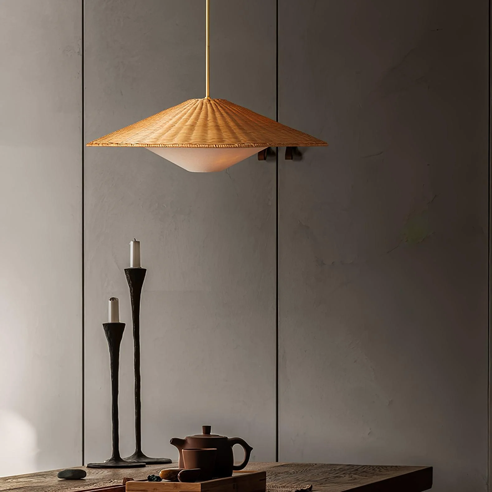 Rattan Hat Pendant Light - Image 14