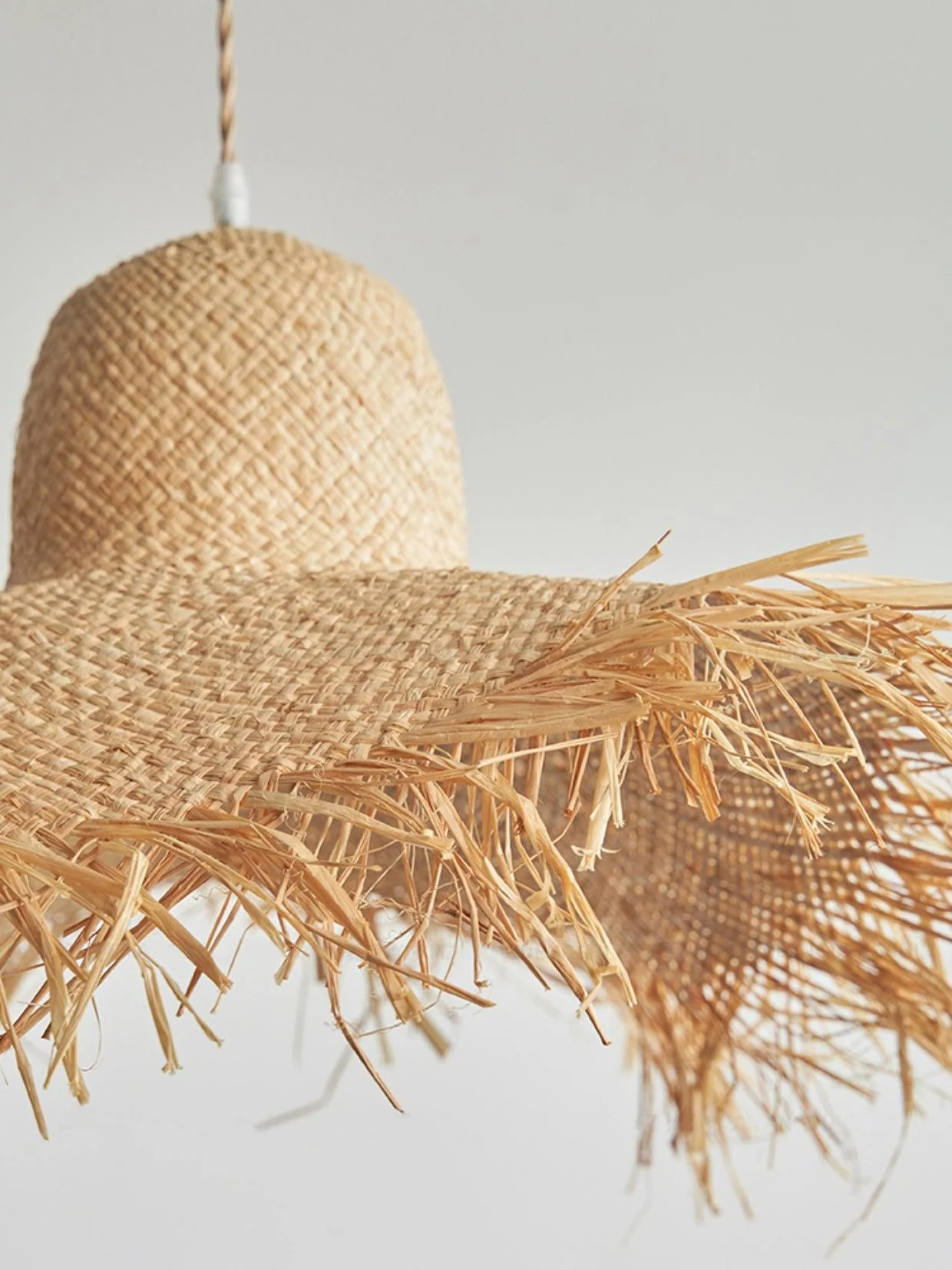 Rattan Straw Hat Pendant Light - Image 19
