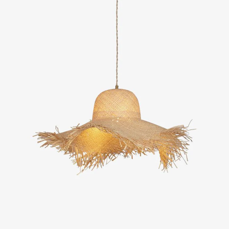 Rattan Straw Hat Pendant Light - Image 34
