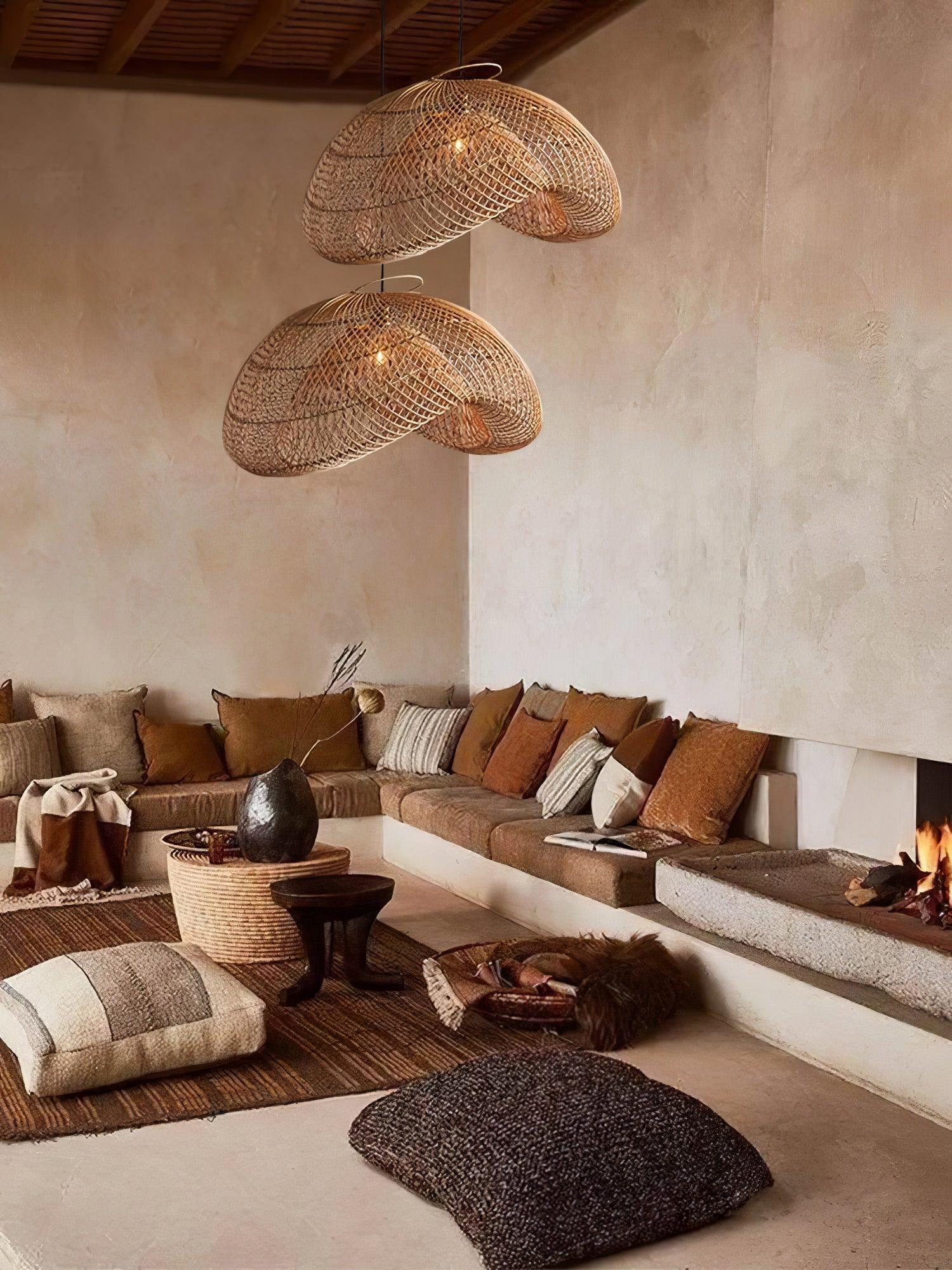 Rattan Wave Pendant Light - Image 10