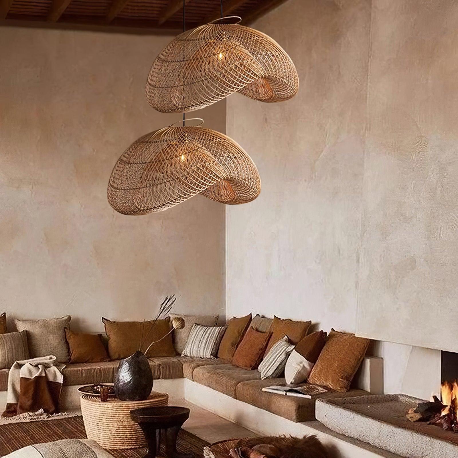 Rattan Wave Pendant Light - Image 13