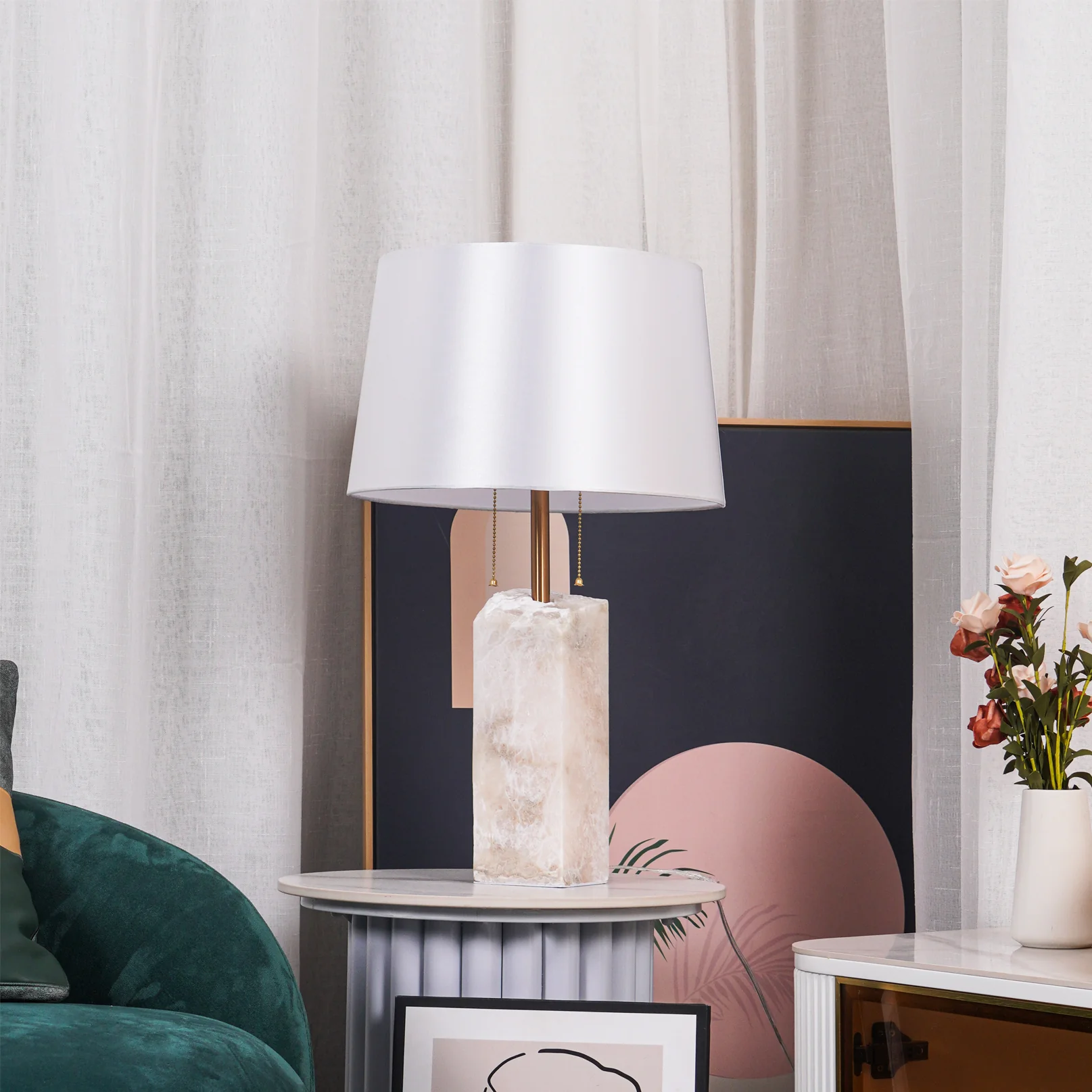 Raw Alabaster Table Lamp - Image 32