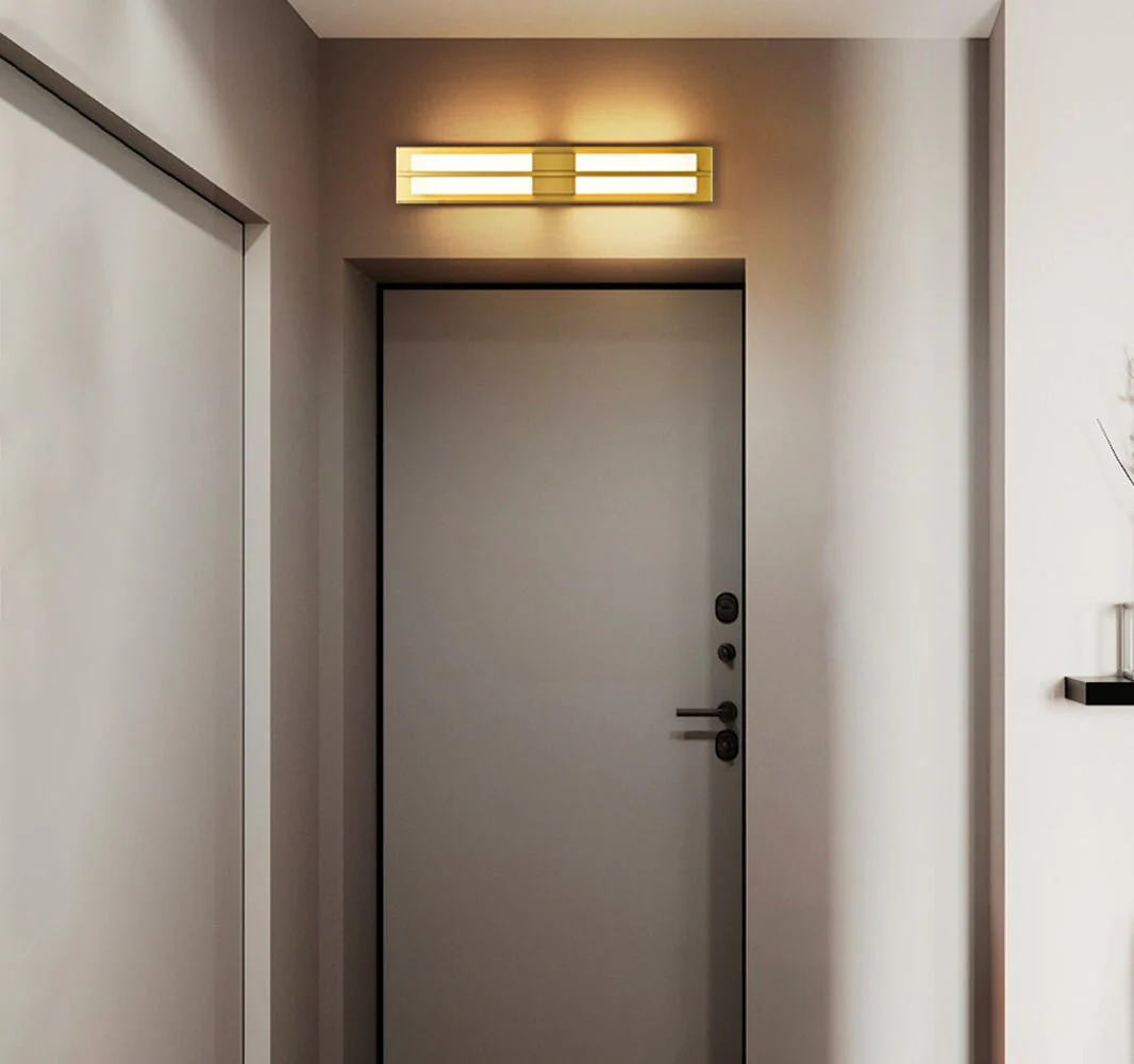 Rectangular Alabaster Brass Wall Sconce - Image 15