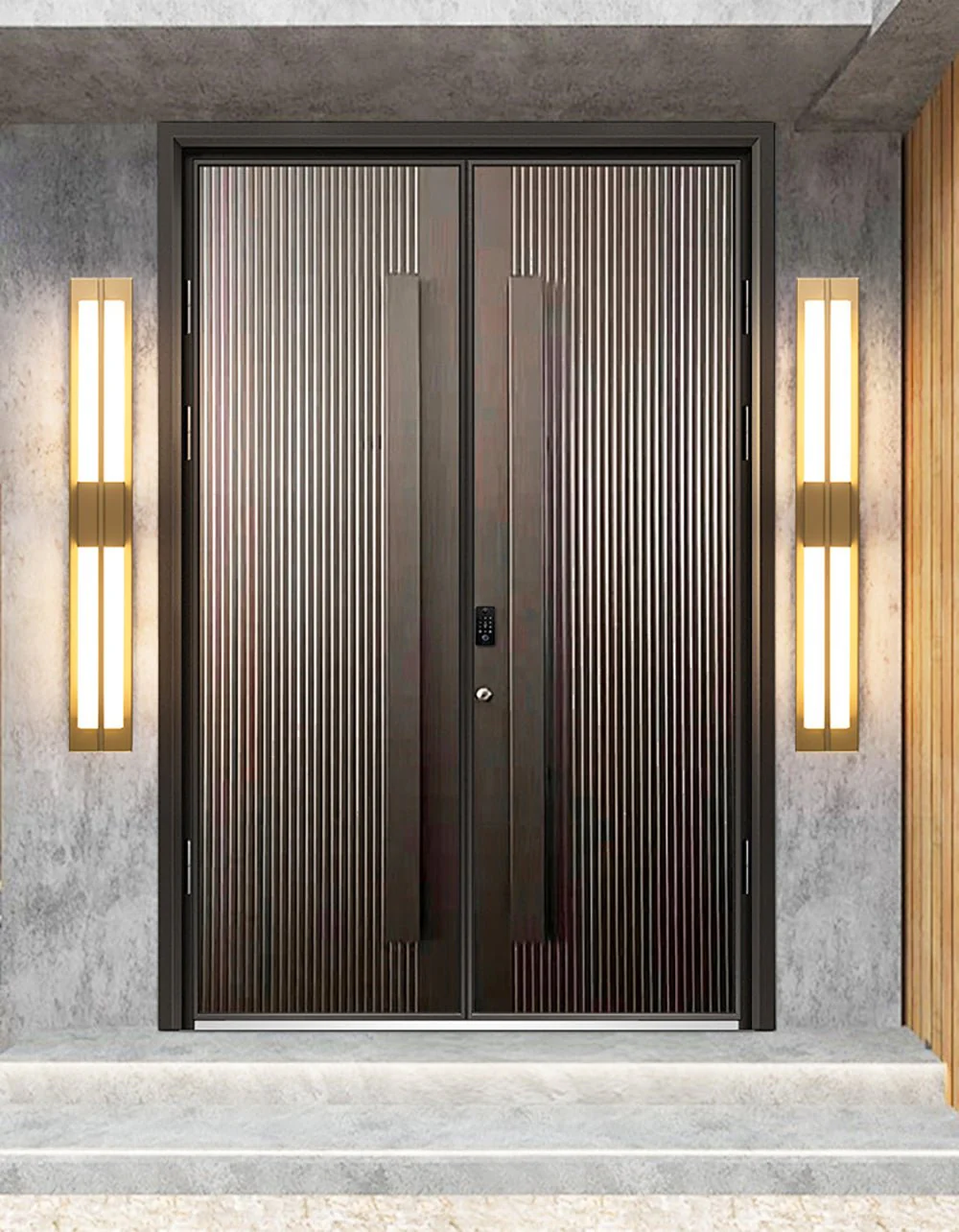 Rectangular Alabaster Brass Wall Sconce - Image 17