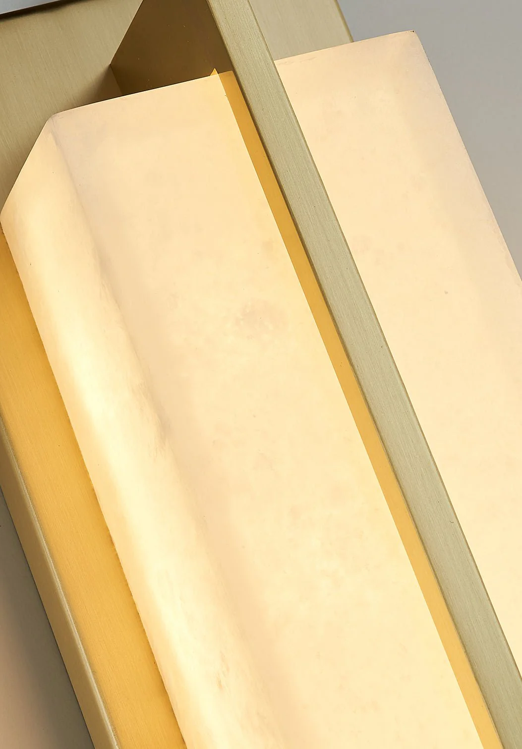 Rectangular Alabaster Brass Wall Sconce - Image 22