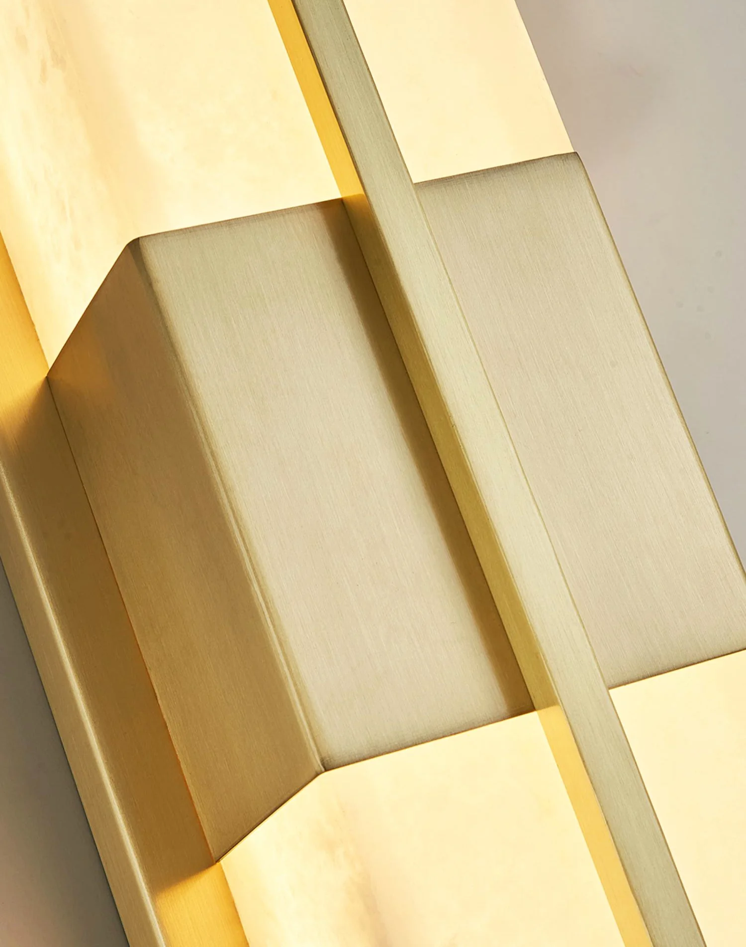 Rectangular Alabaster Brass Wall Sconce - Image 31