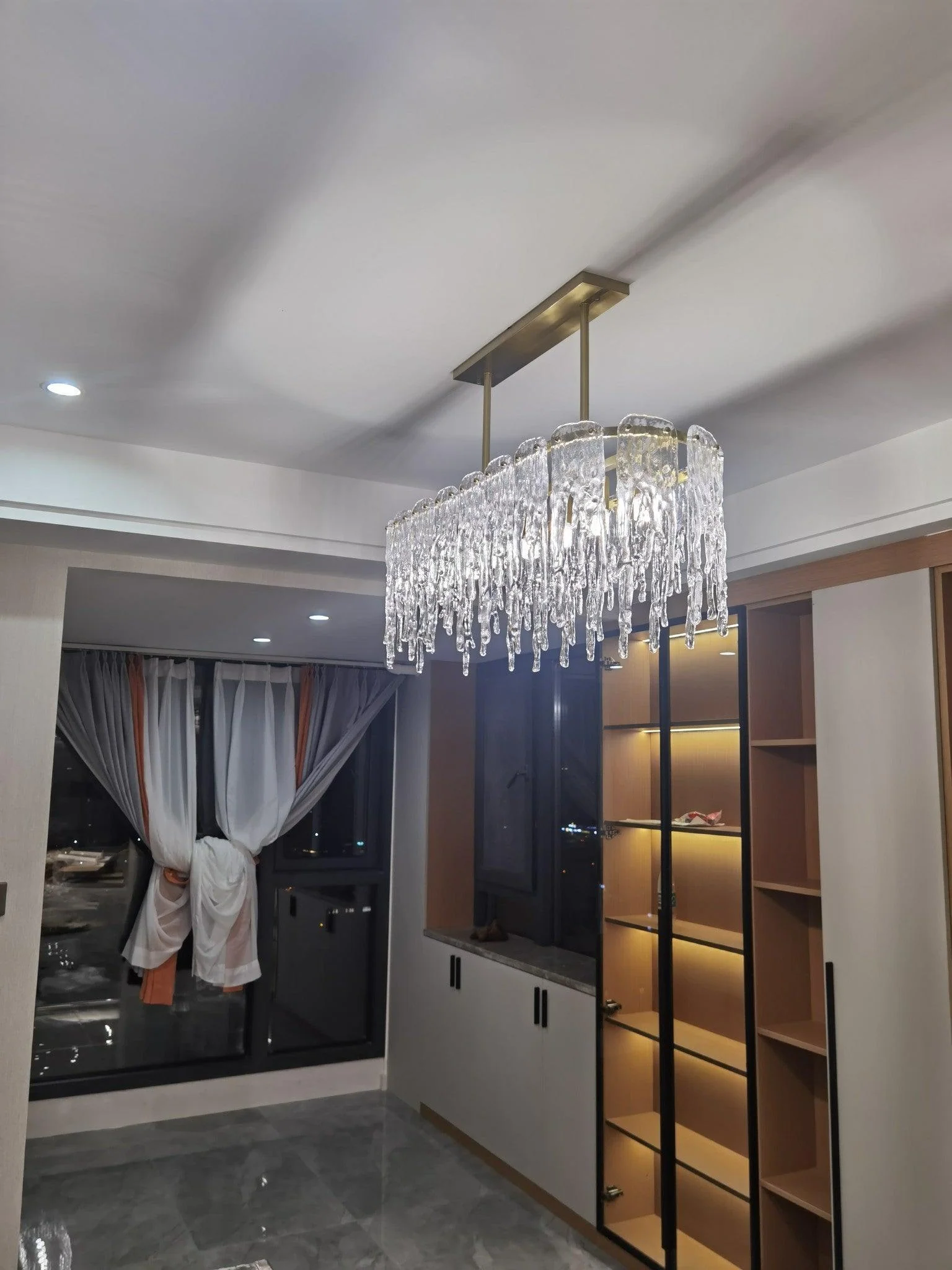 Rectangular Icicle Glass Chandelier - Image 15