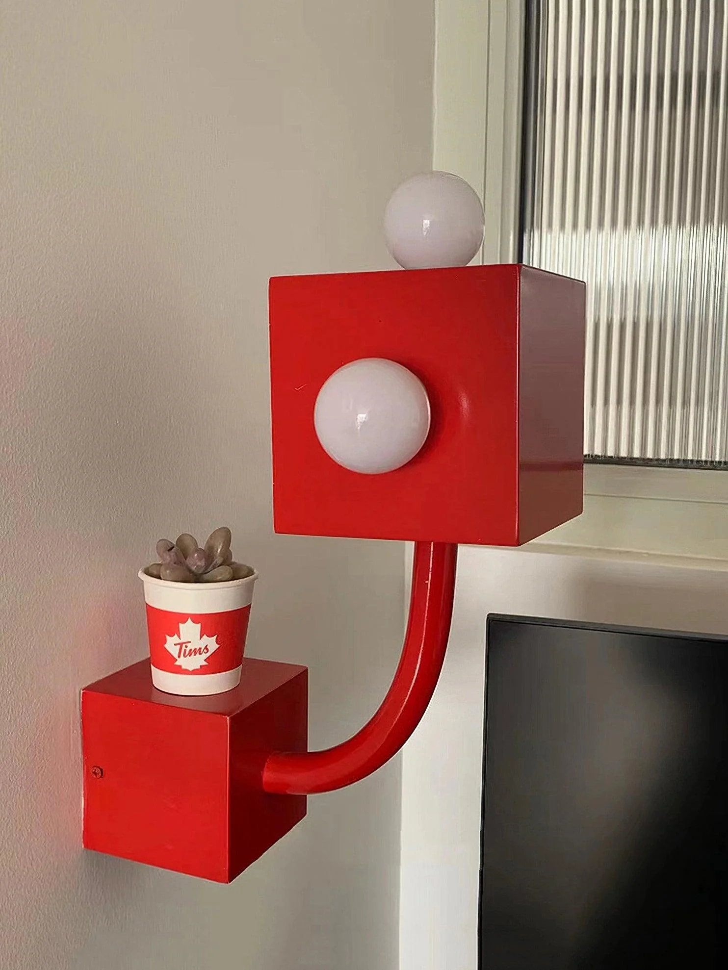Red Cube Wall Lamp - Image 14