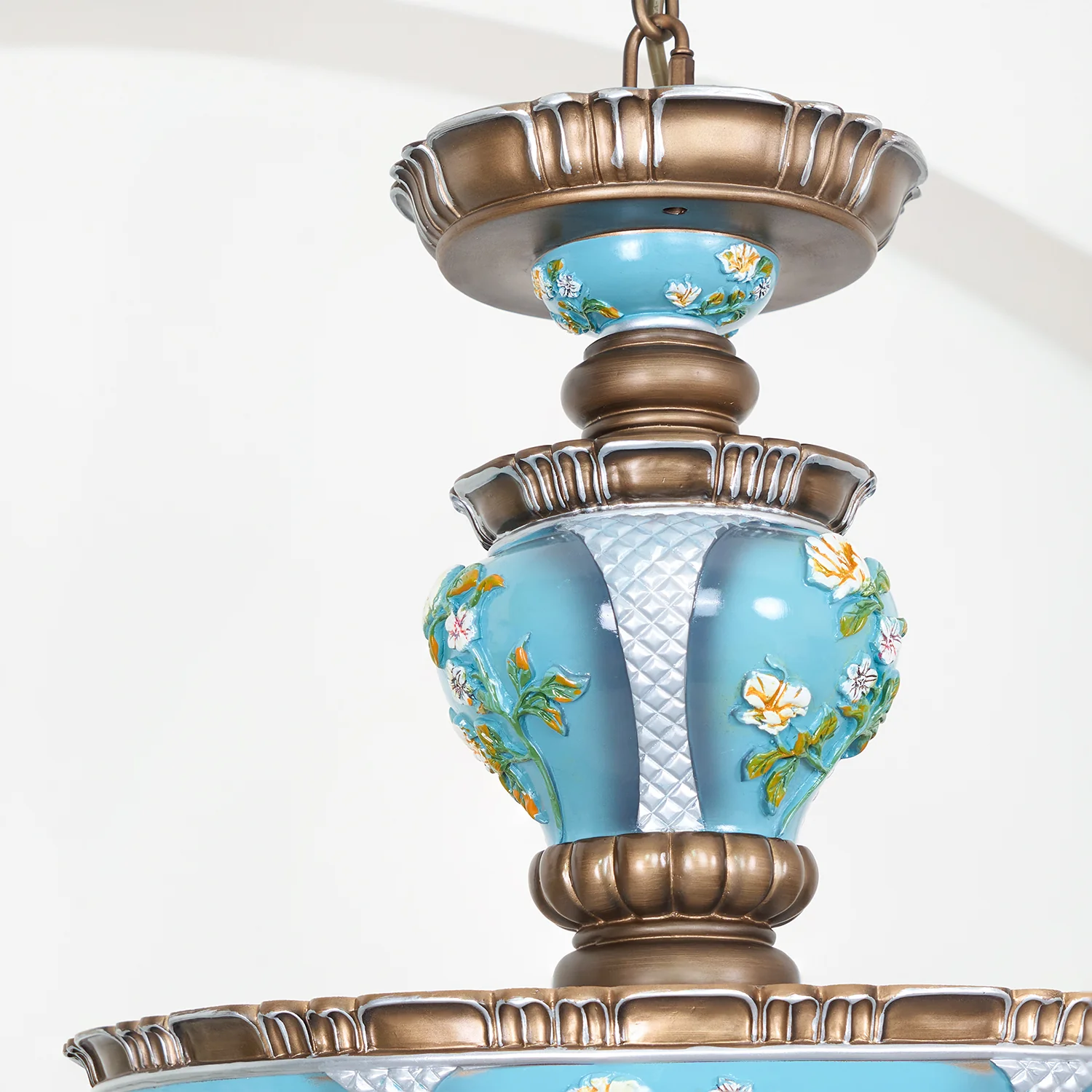 Retro Floral Resin Pendant Light - Image 13