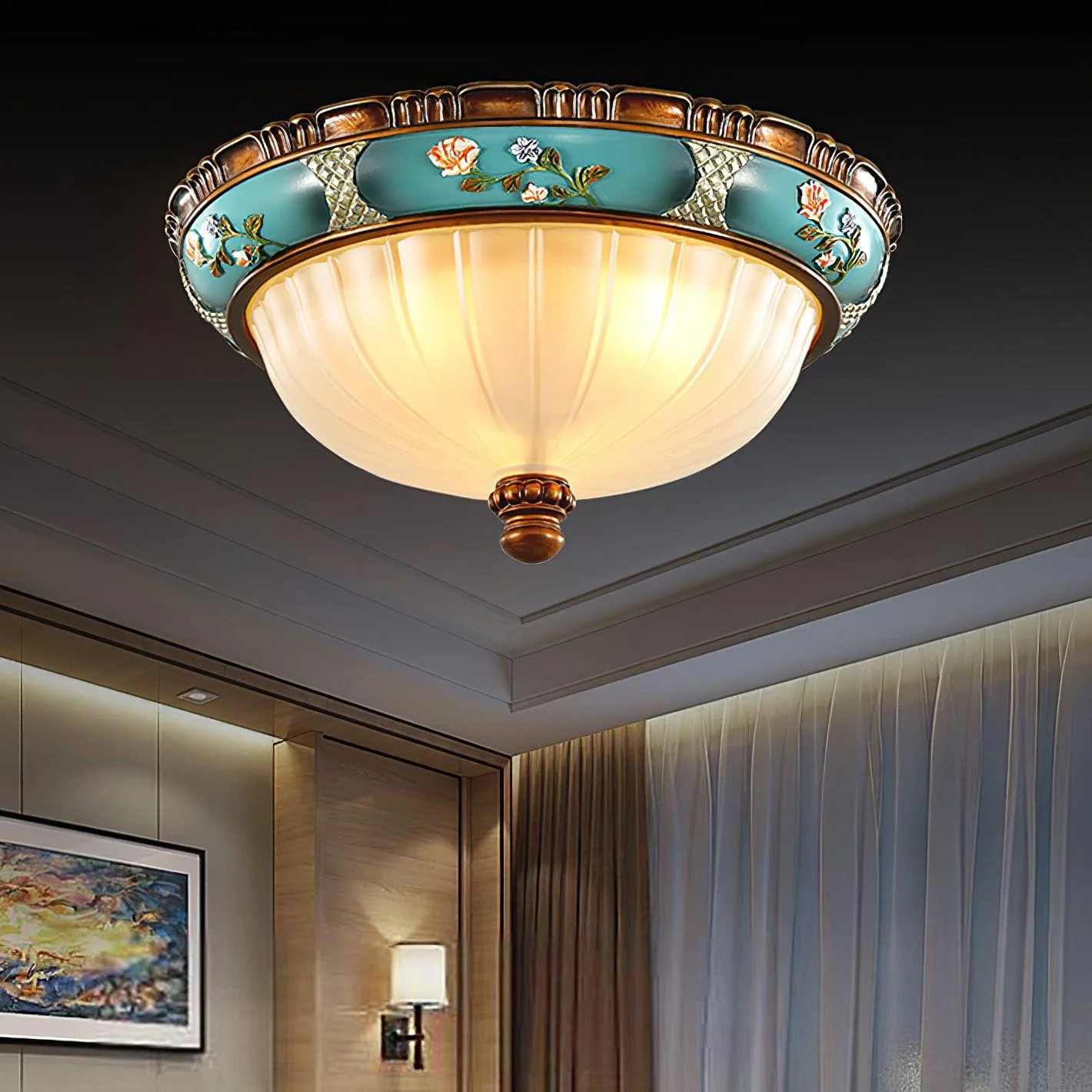 Retro Floral Resin Recessed Ceiling Light - Image 10