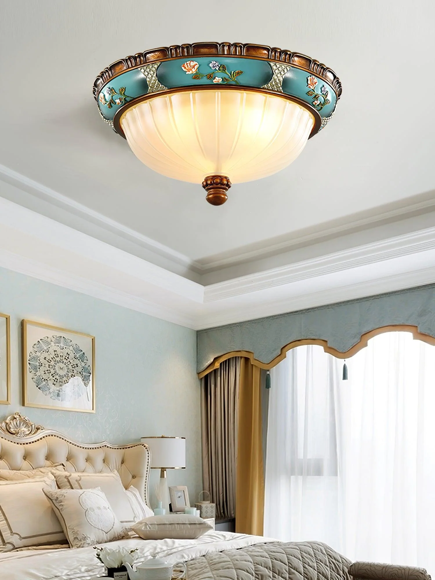 Retro Floral Resin Recessed Ceiling Light - Image 3