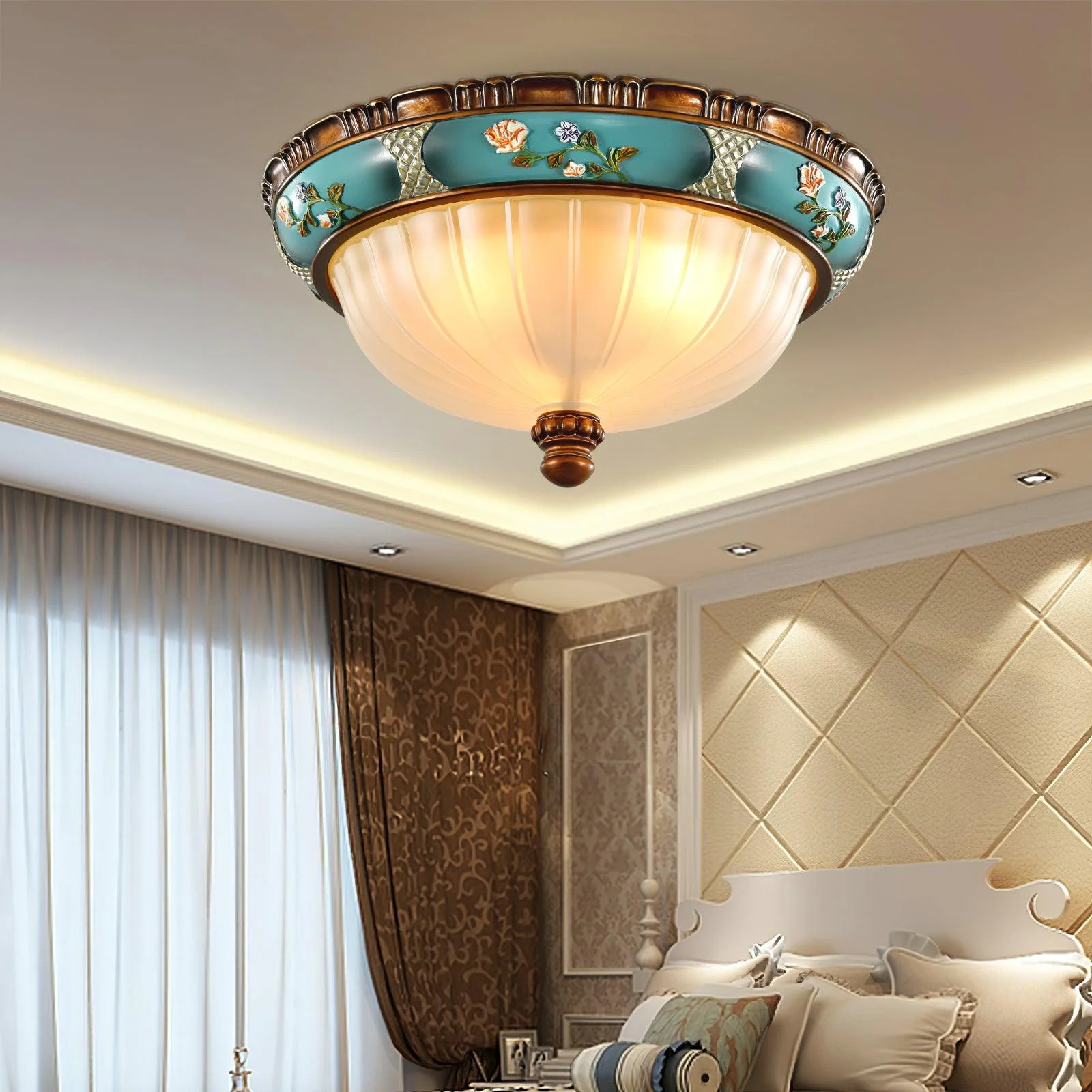 Retro Floral Resin Recessed Ceiling Light - Image 5