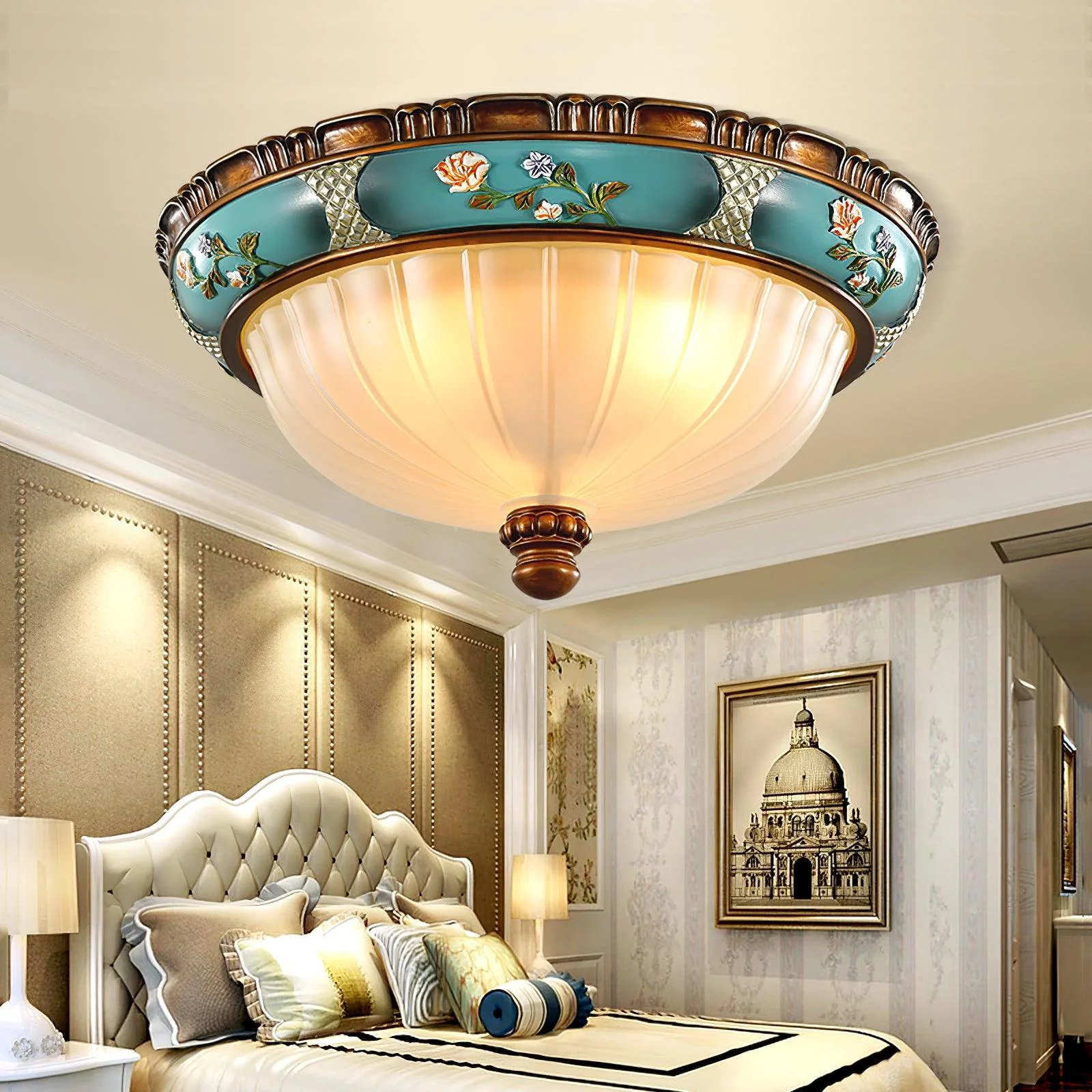 Retro Floral Resin Recessed Ceiling Light - Image 6