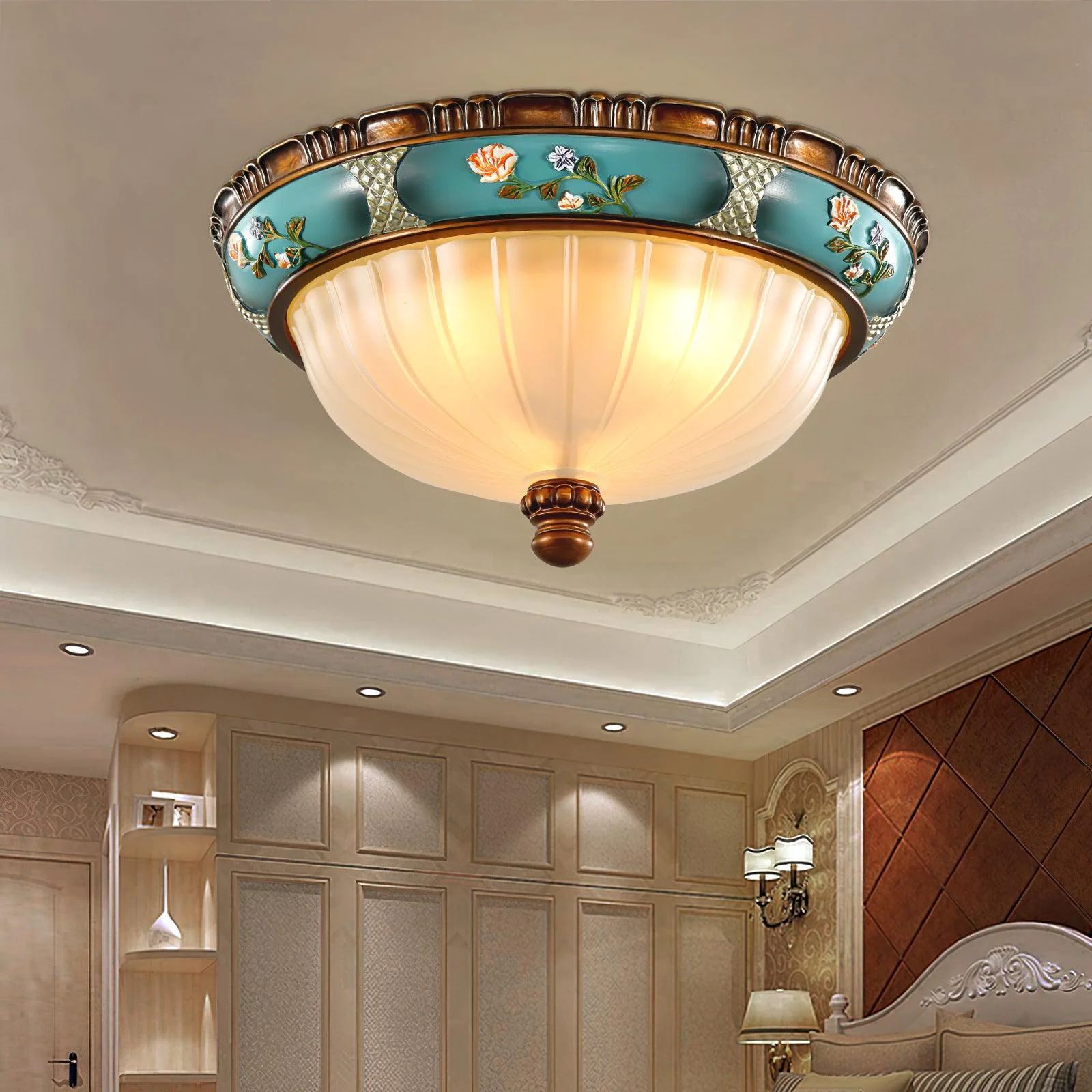Retro Floral Resin Recessed Ceiling Light - Image 7