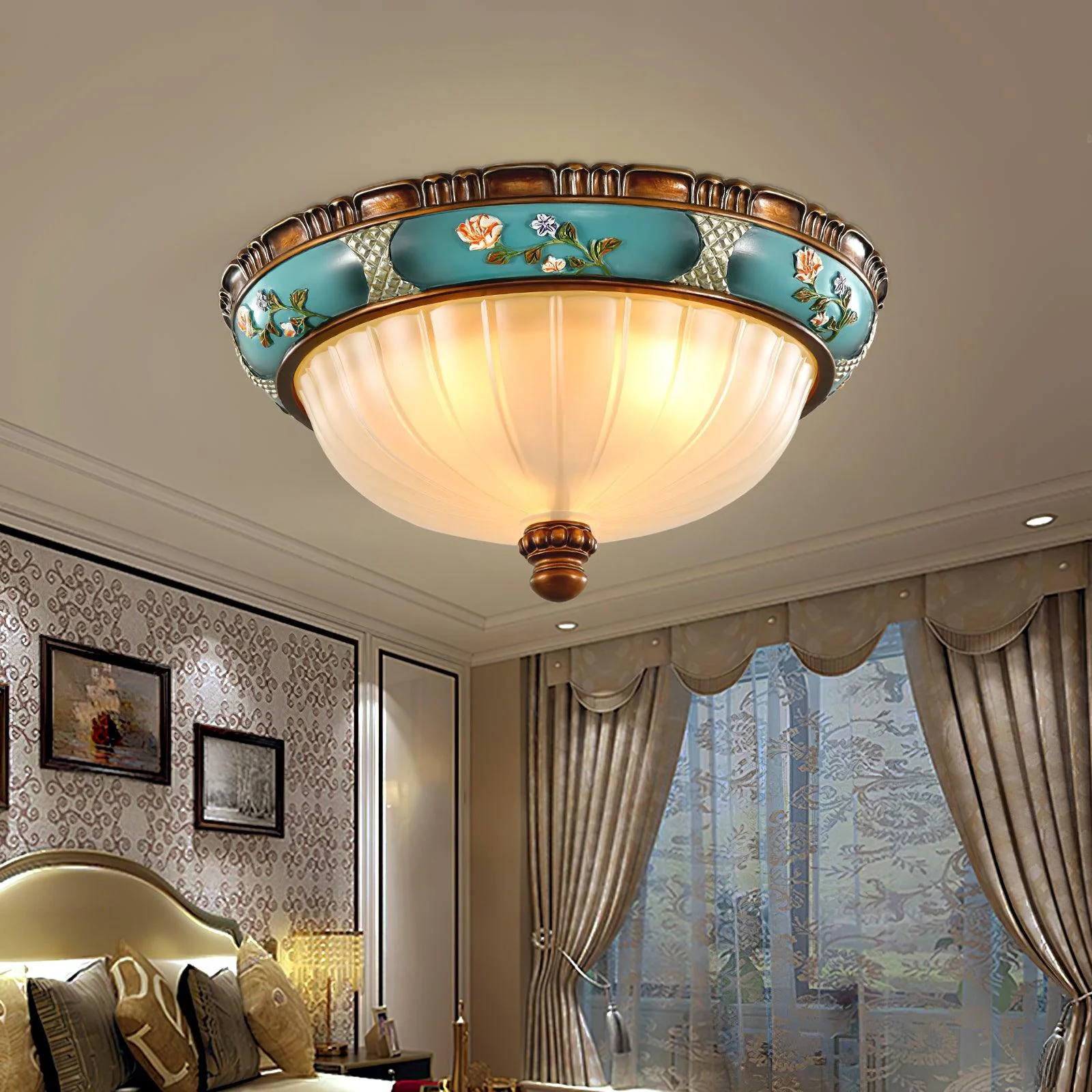 Retro Floral Resin Recessed Ceiling Light - Image 8