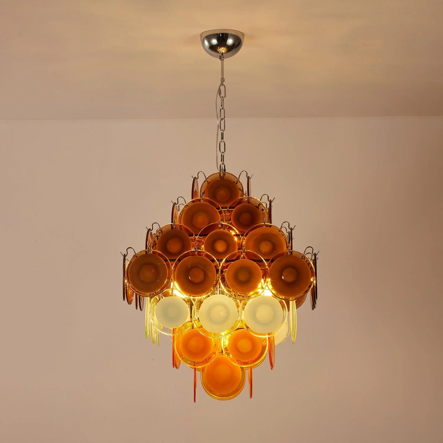 Retro Glass Disc Chandelier - Image 8