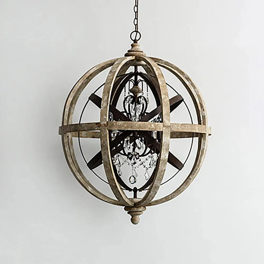 Retro Globe Weathered Chandelier - Image 13
