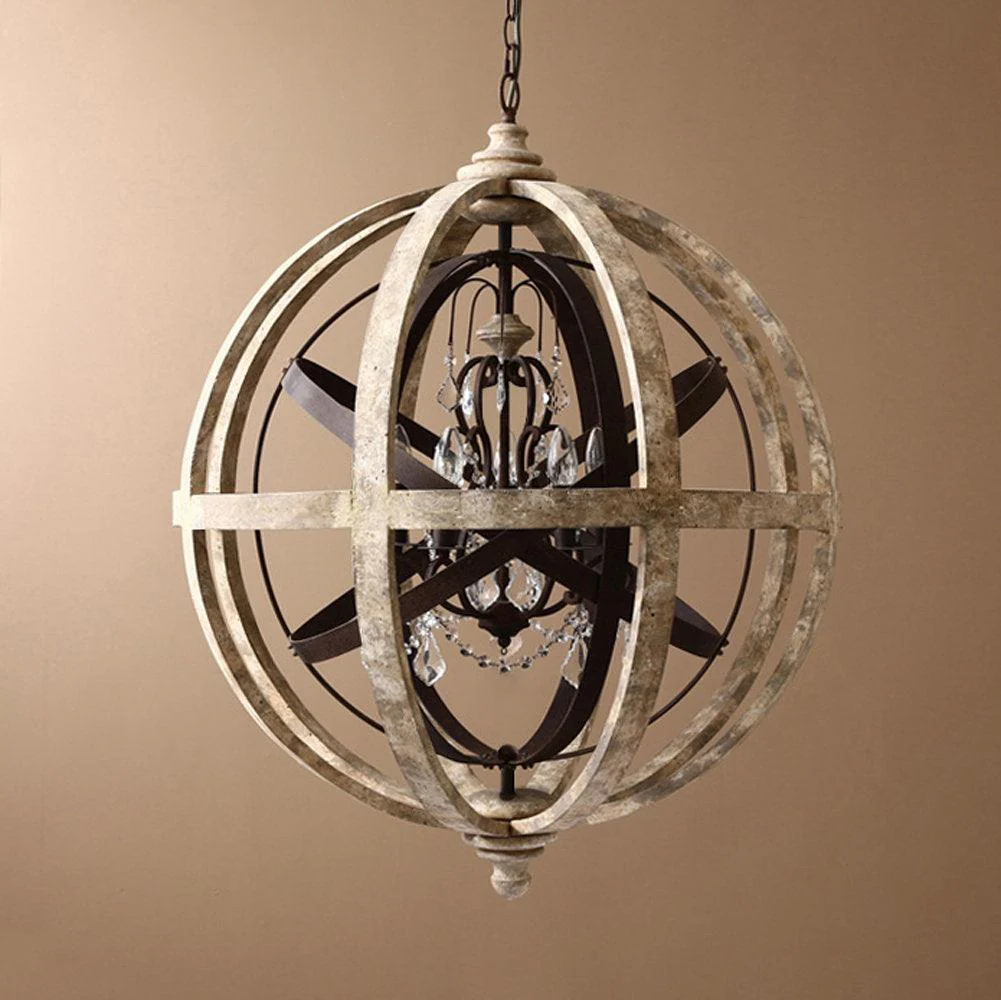 Retro Globe Weathered Chandelier - Image 15