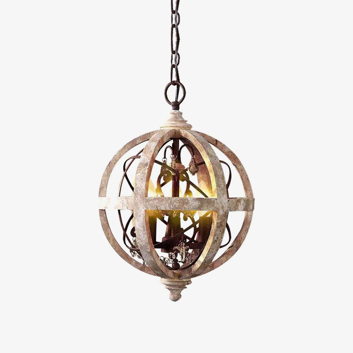 Retro Globe Weathered Chandelier - Image 17